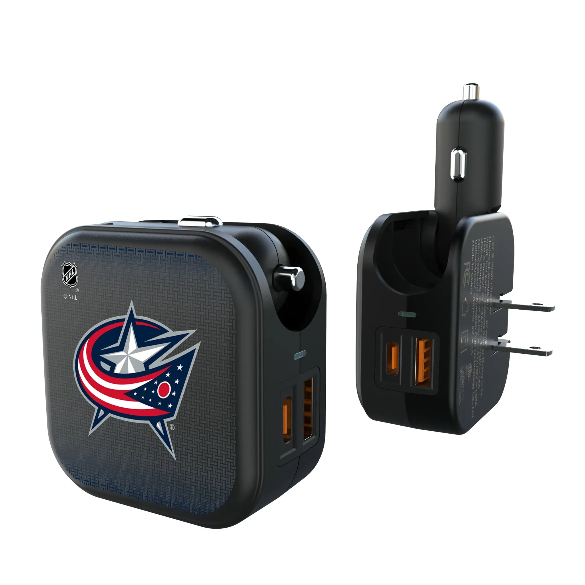 Columbus Blue Jackets Linen 2 in 1 USB A/C Charger