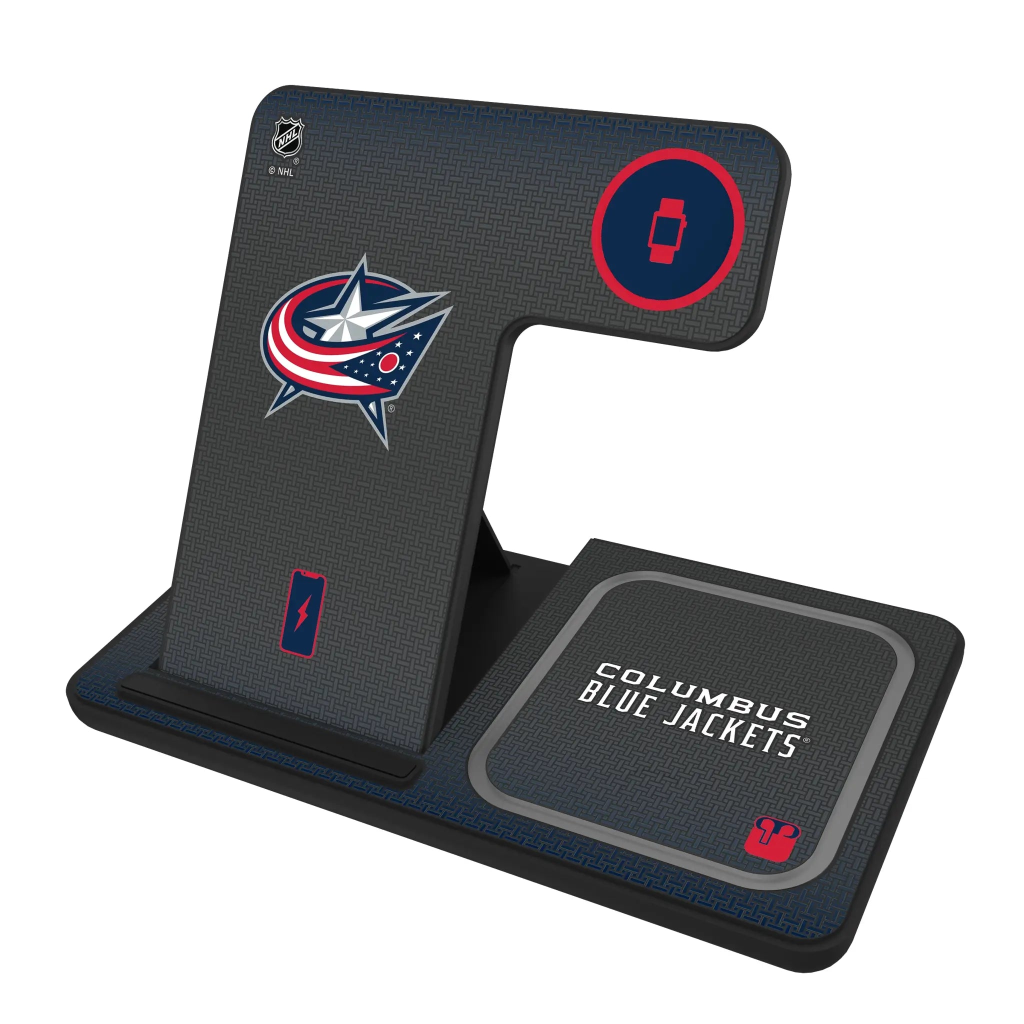 Columbus Blue Jackets Linen 3 in 1 Charging Station