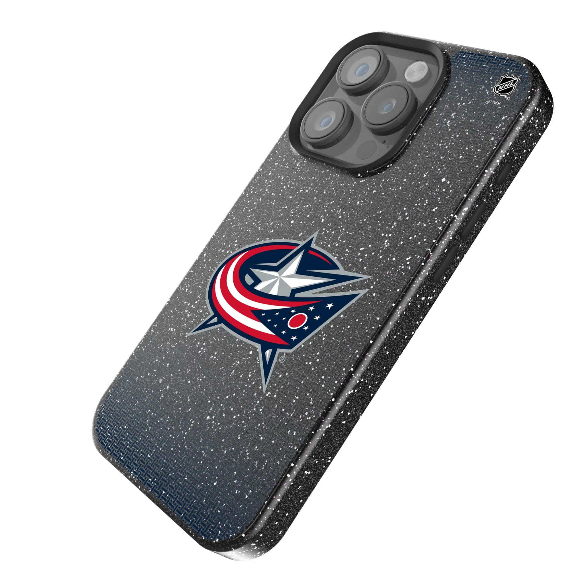 Columbus Blue Jackets Linen iPhone Bling Phone Case for Apple iPhone - Isometric View