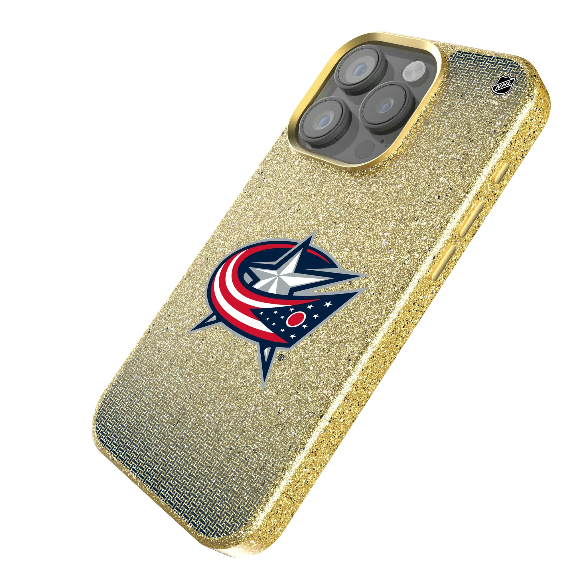 Columbus Blue Jackets Linen iPhone Bling Phone Case for Apple iPhone - Isometric View