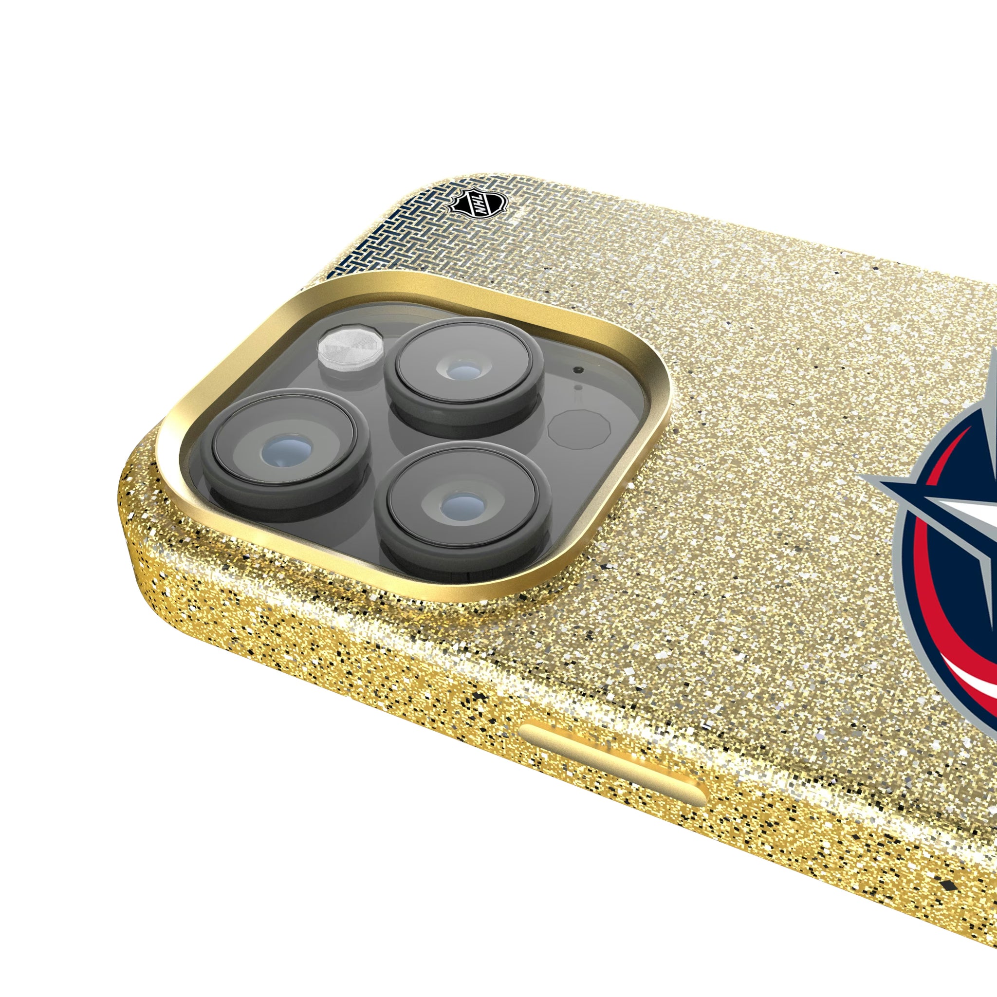 Columbus Blue Jackets Linen iPhone Bling Phone Case for Apple iPhone - Detail