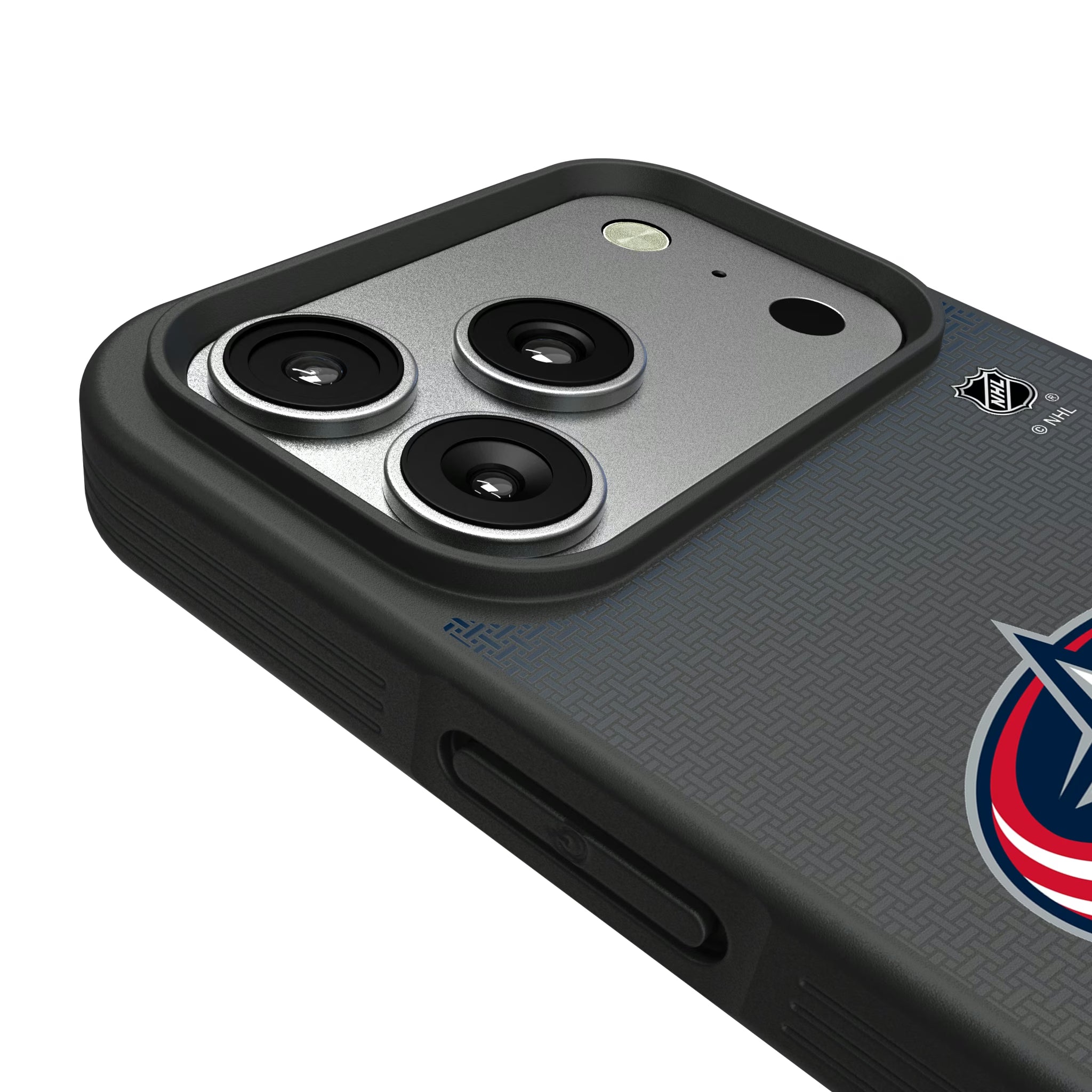 Columbus Blue Jackets Linen iPhone Bump Phone Case for Apple iPhone - Detail#Device_iPhone 17 Pro