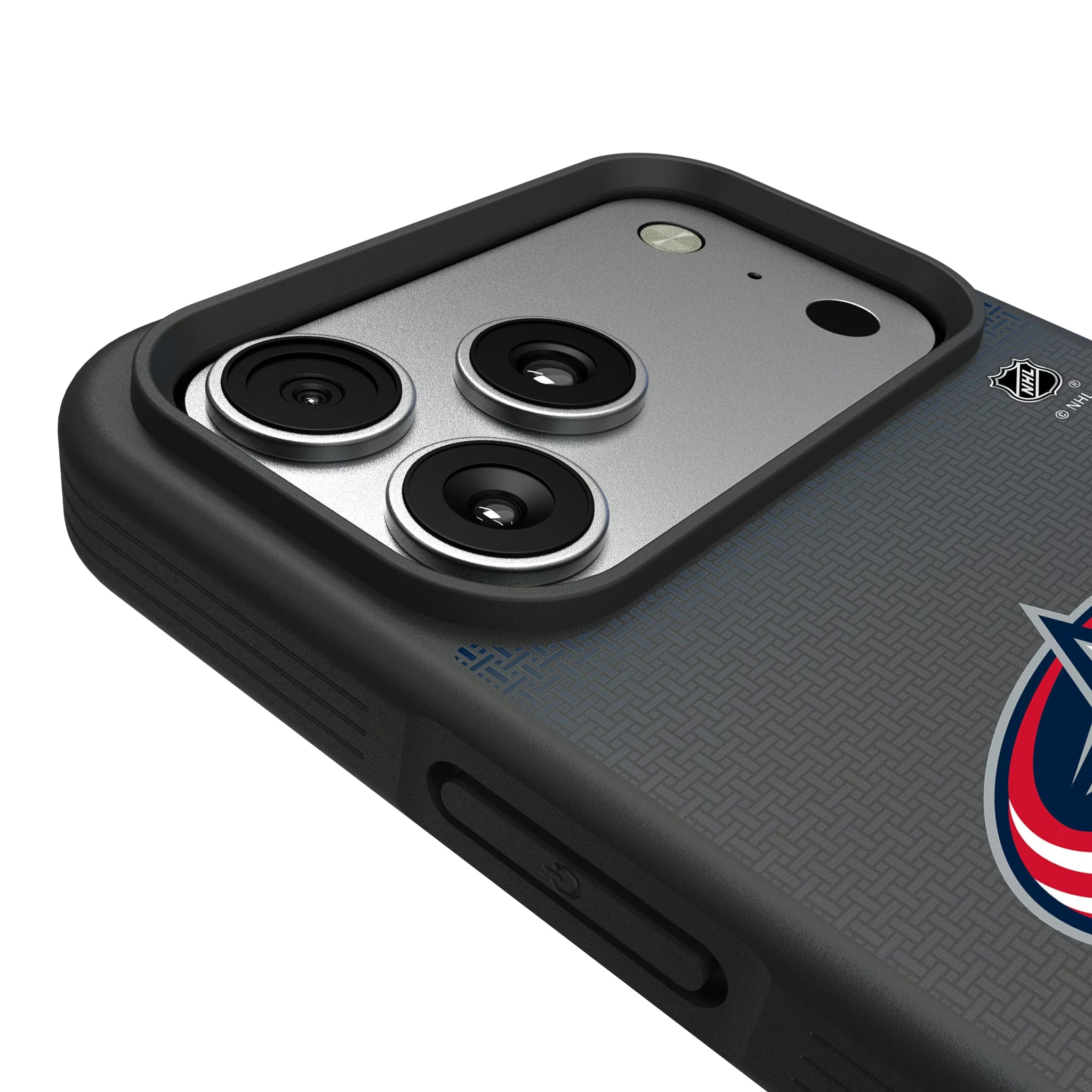 Columbus Blue Jackets Linen iPhone Bump Phone Case for Apple iPhone - Detail#Device_iPhone 17 Pro Max