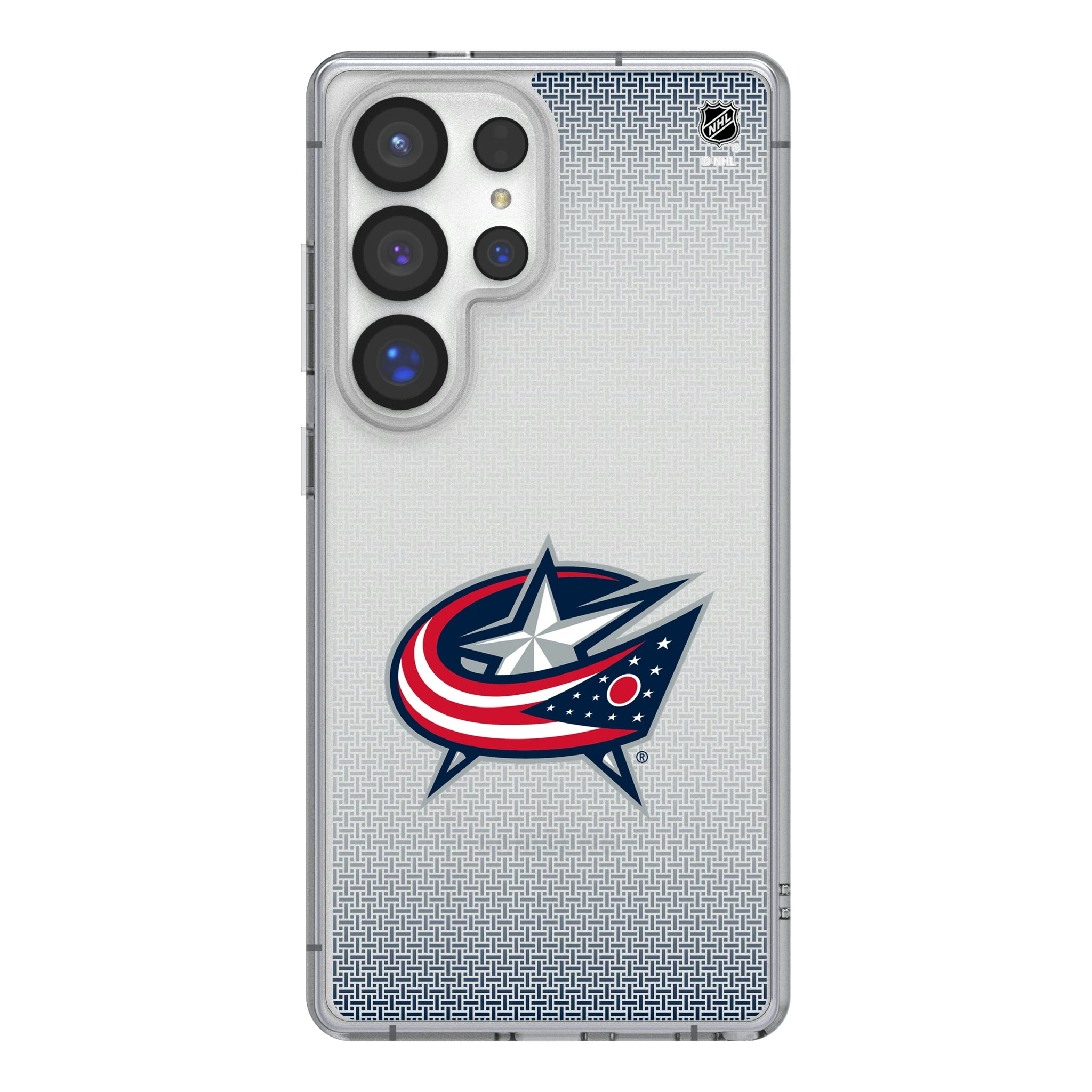 Columbus Blue Jackets Linen Galaxy Clear Phone Case for Samsung Galaxy