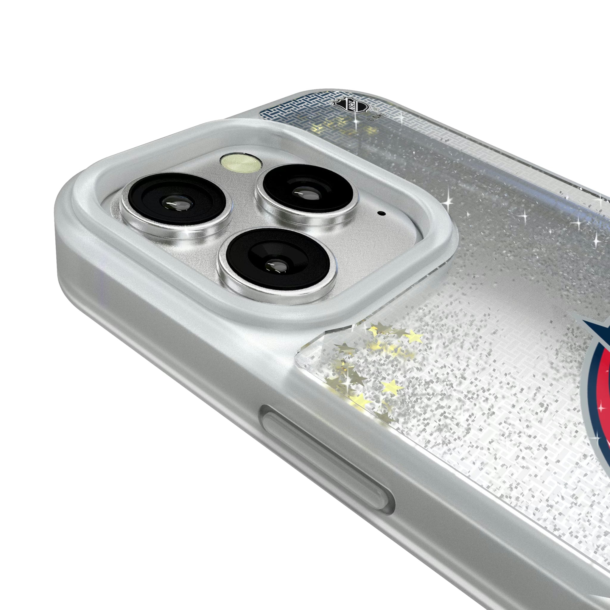 Columbus Blue Jackets Linen iPhone Glitter Phone Case for Apple iPhone - Detail#Device_iPhone 16 Pro