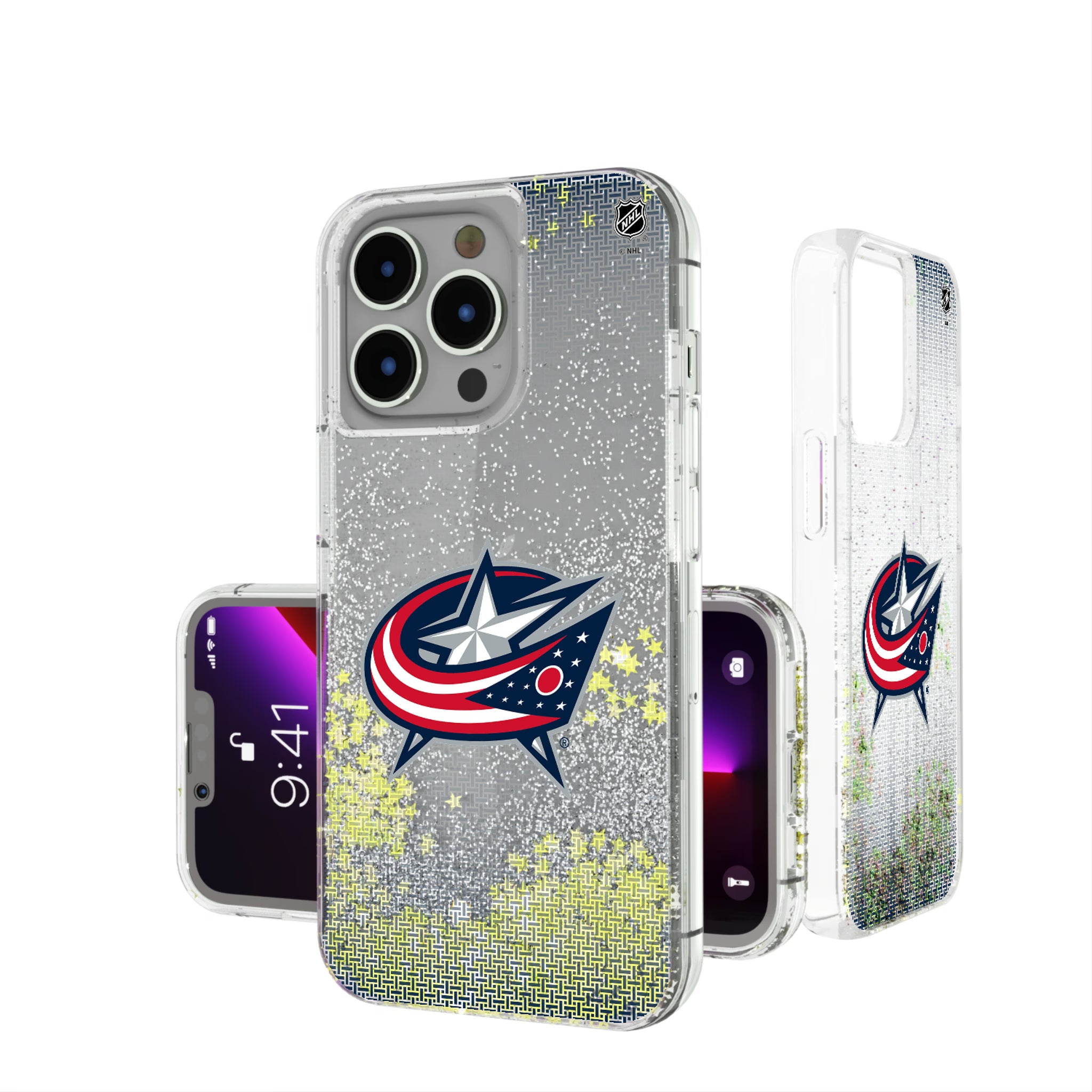 Columbus Blue Jackets Linen iPhone Glitter Phone Case for Apple iPhone