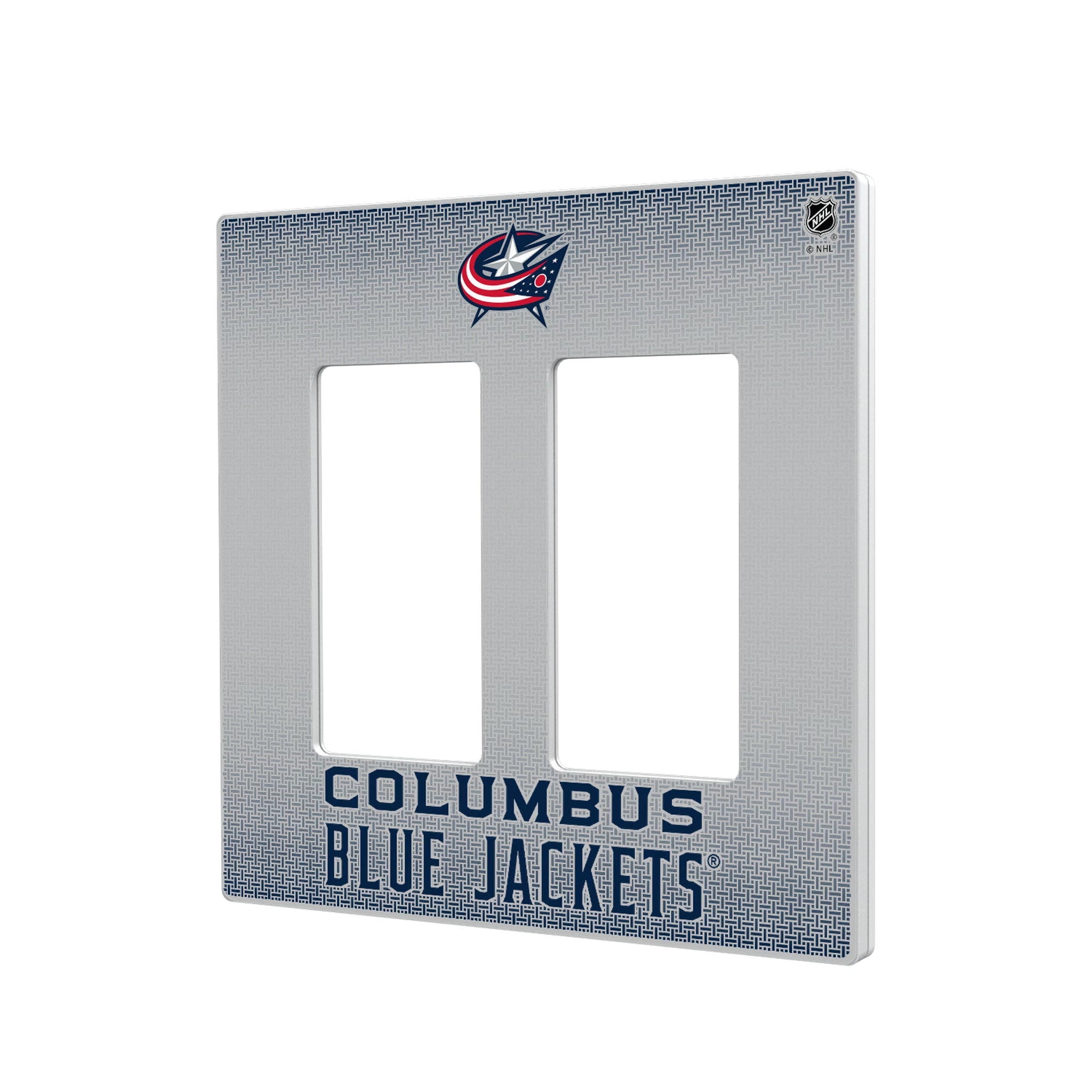 Columbus Blue Jackets Linen Hidden-Screw Light Switch Plate#Style_Double Rocker