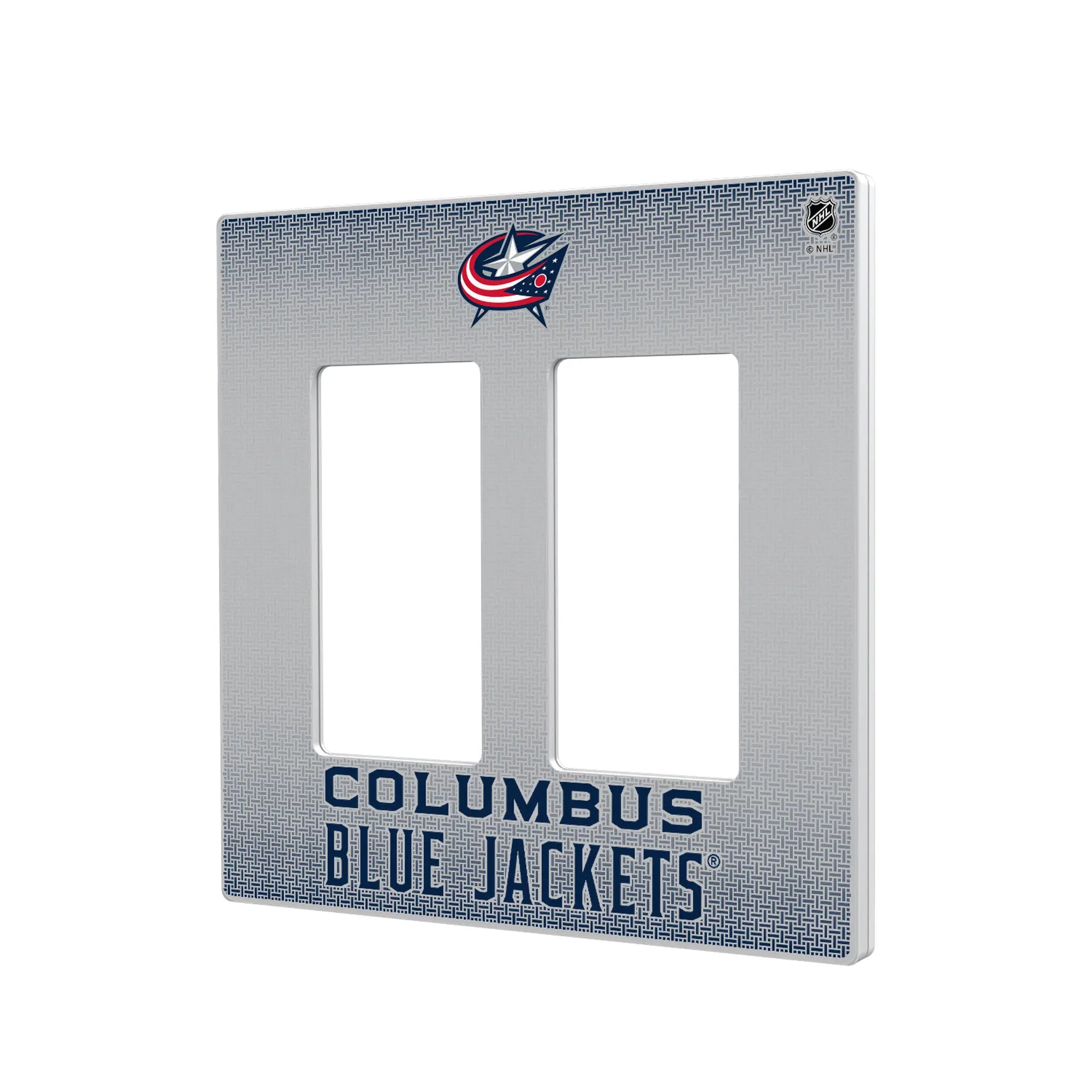 Columbus Blue Jackets Linen Hidden-Screw Light Switch Plate#Style_Double Rocker