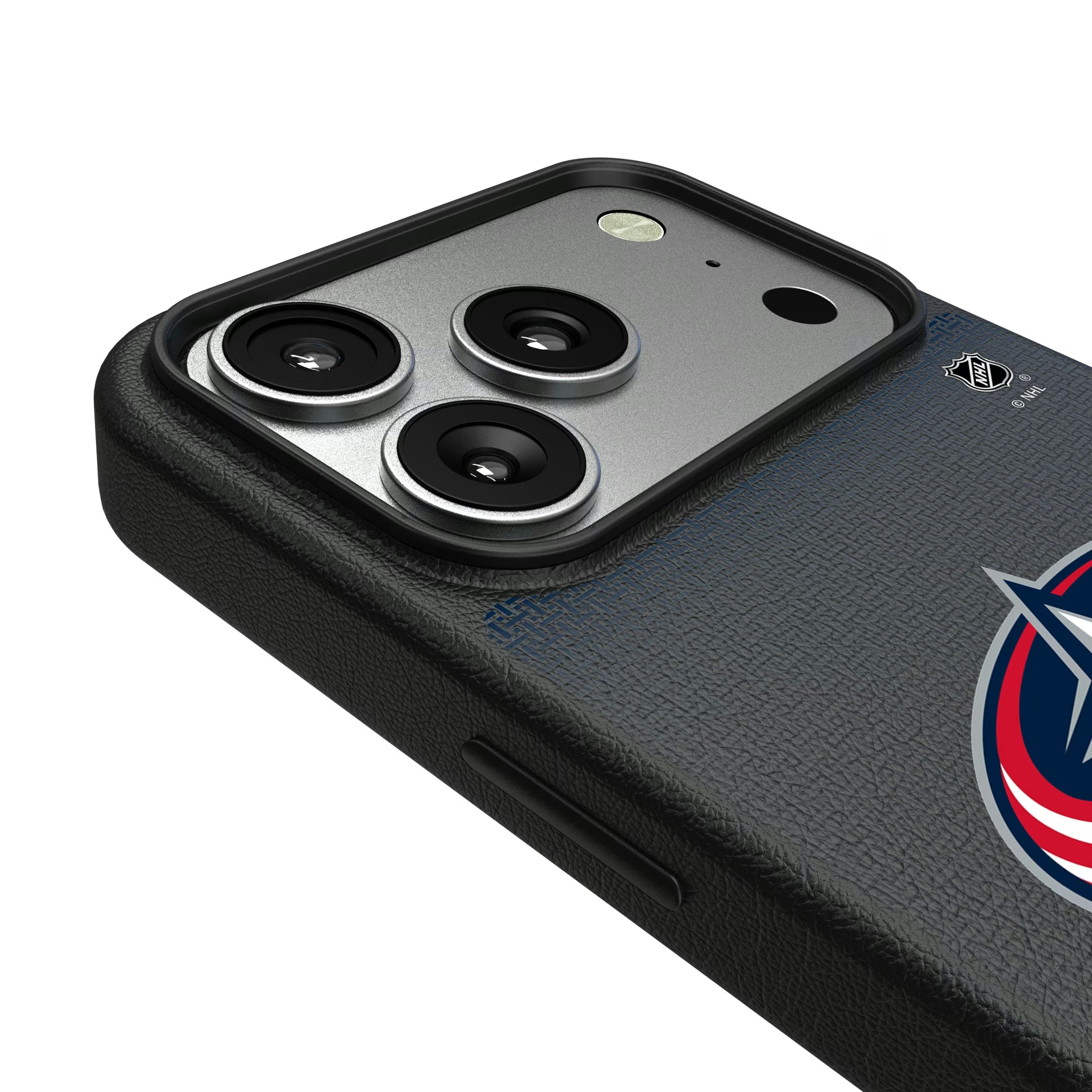 Columbus Blue Jackets Linen iPhone MagSafe Compatible Phone Case for Apple iPhone - Detail#Device_iPhone 17 Pro