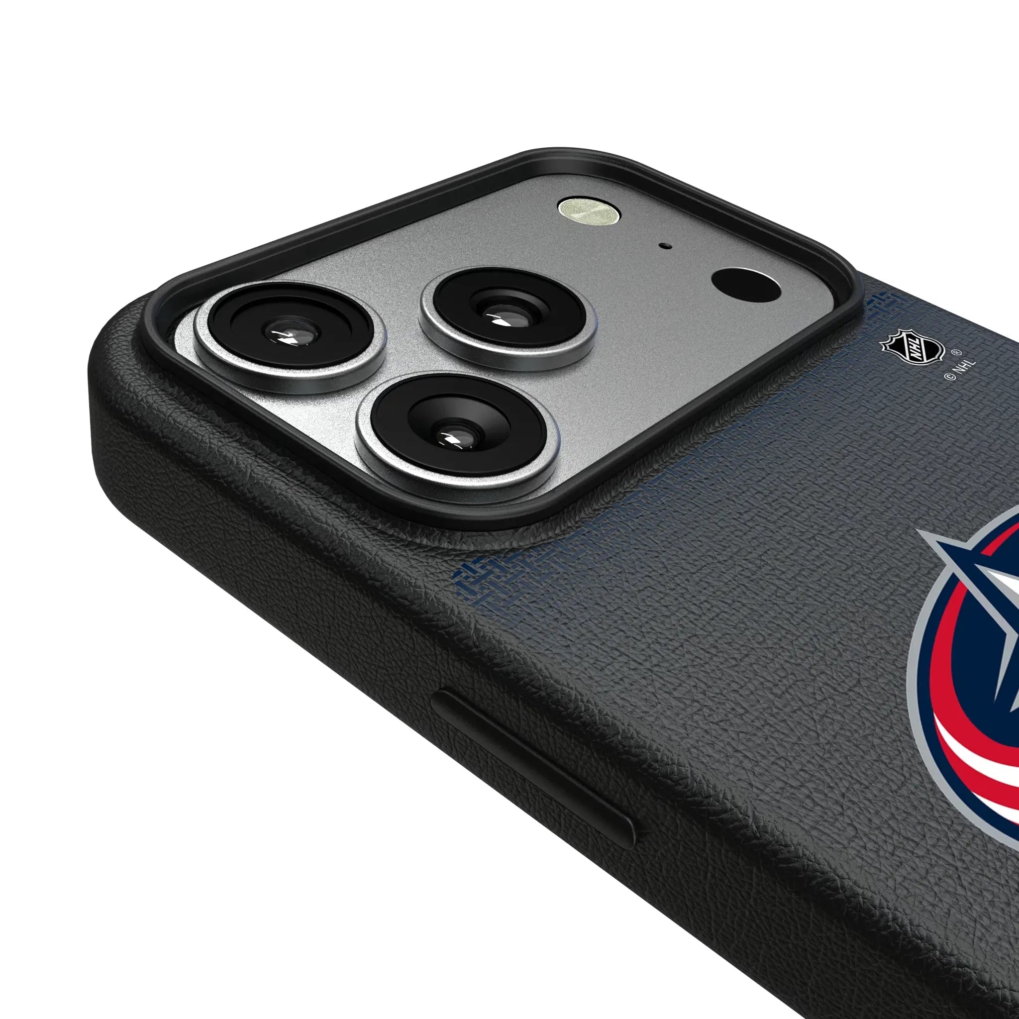 Columbus Blue Jackets Linen iPhone MagSafe Compatible Phone Case for Apple iPhone - Detail#Device_iPhone 17 Pro