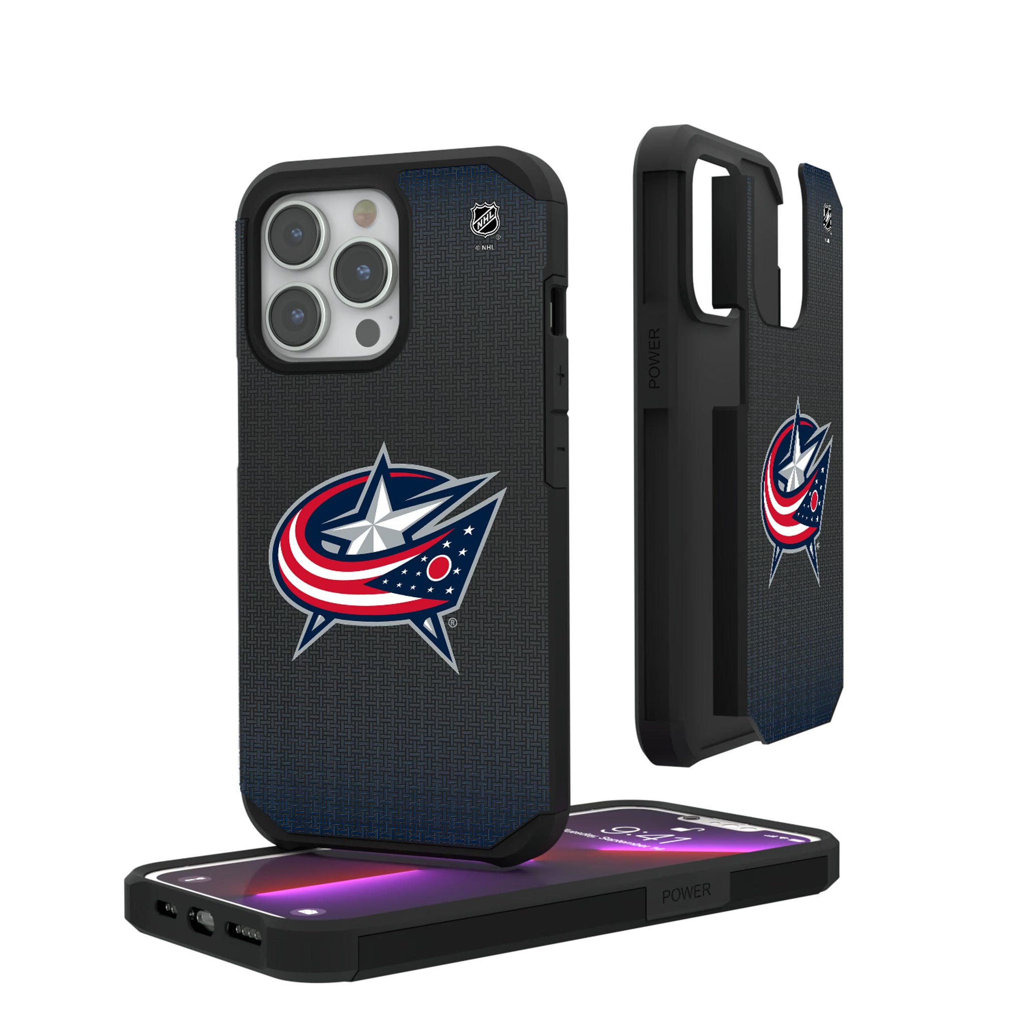 Columbus Blue Jackets Linen iPhone Rugged Phone Case for Apple iPhone#Device_iPhone 13 Pro