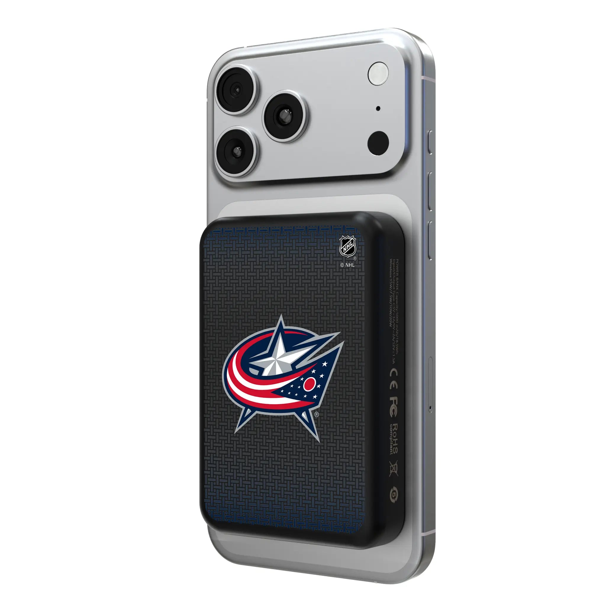 Columbus Blue Jackets Linen Wireless Mag Power Bank