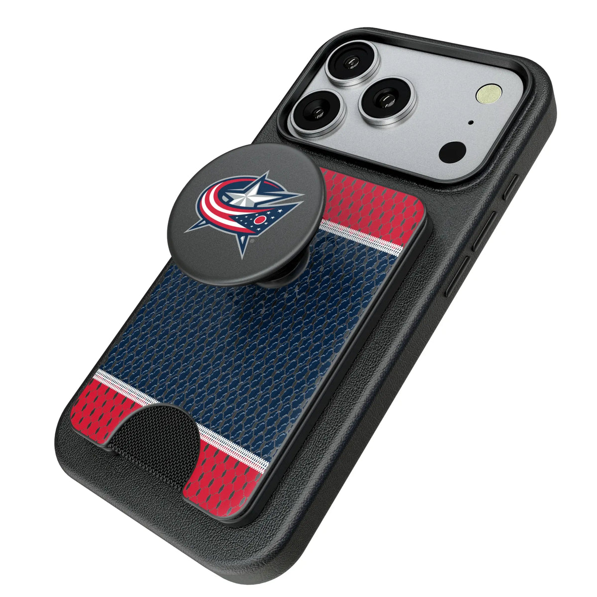 Columbus Blue Jackets Mesh Popsockets Wallet Magnetic - Isometric View