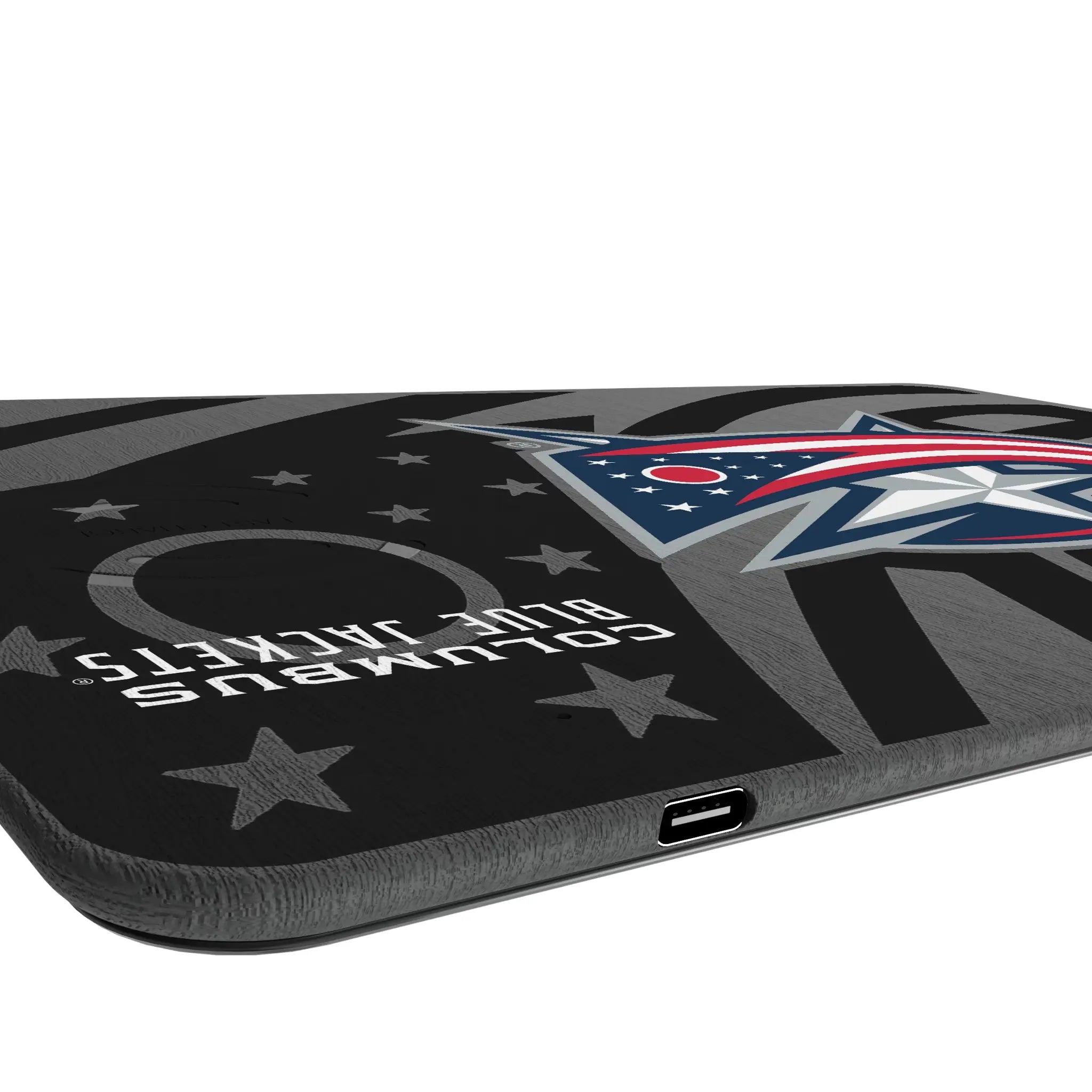 Columbus Blue Jackets Monocolor Tilt 15-Watt Wireless Charger and Mouse Pad