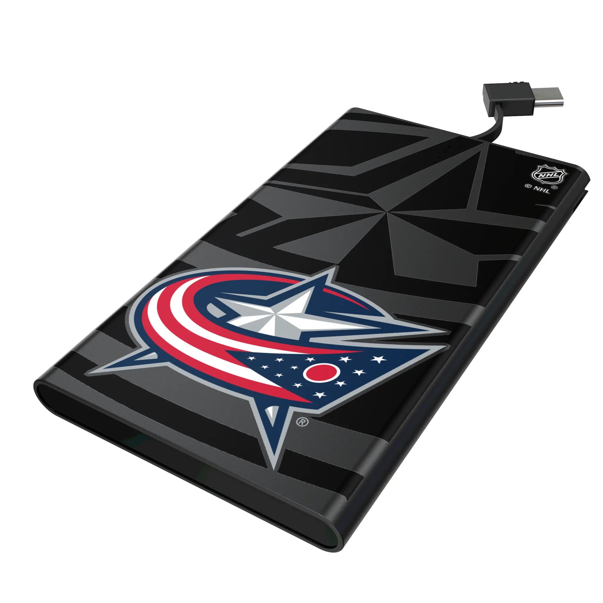 Columbus Blue Jackets Monocolor Tilt 5000mAh Flat Power Bank