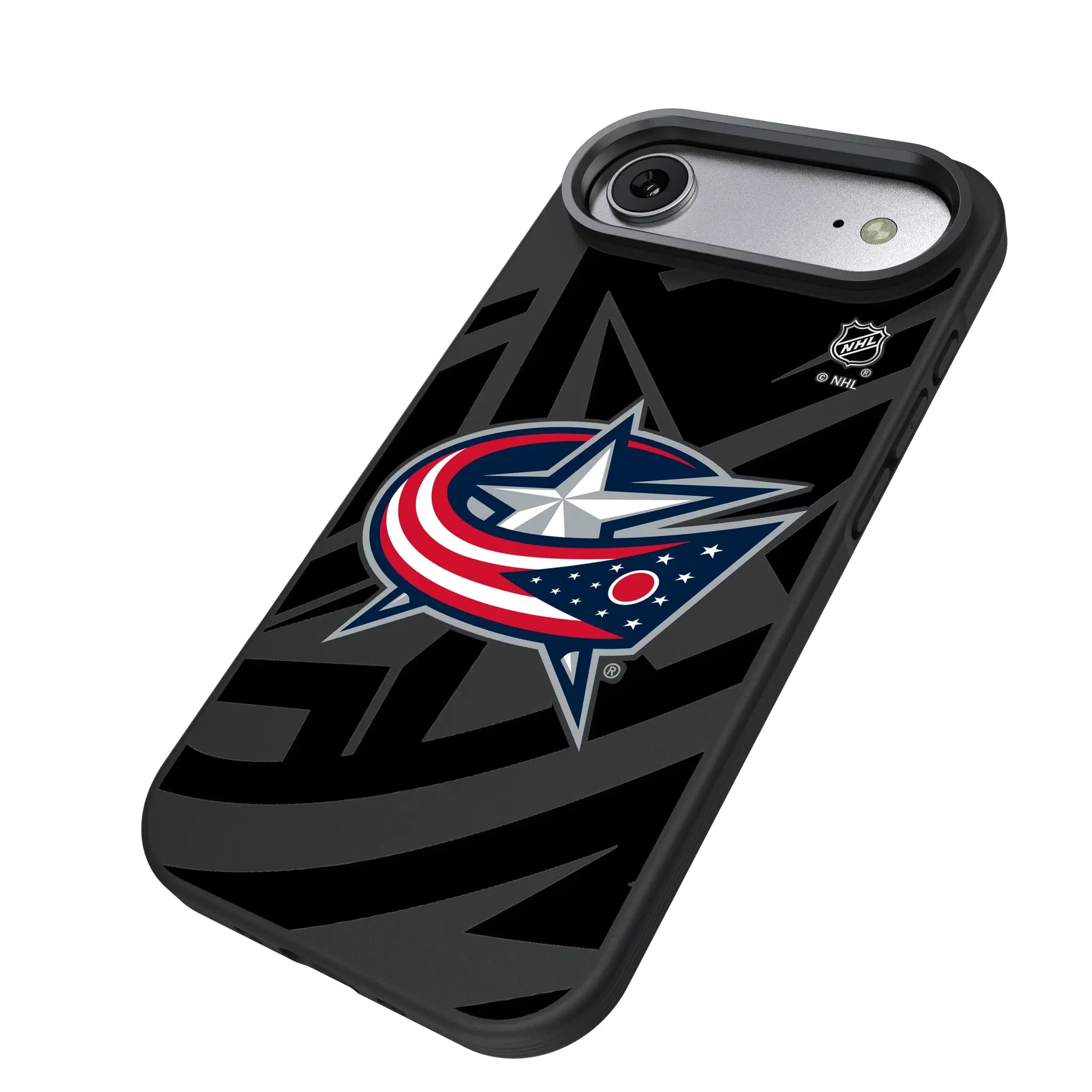 Columbus Blue Jackets Monocolor Tilt iPhone Bump Phone Case for Apple iPhone - Isometric View#Device_iPhone Air
