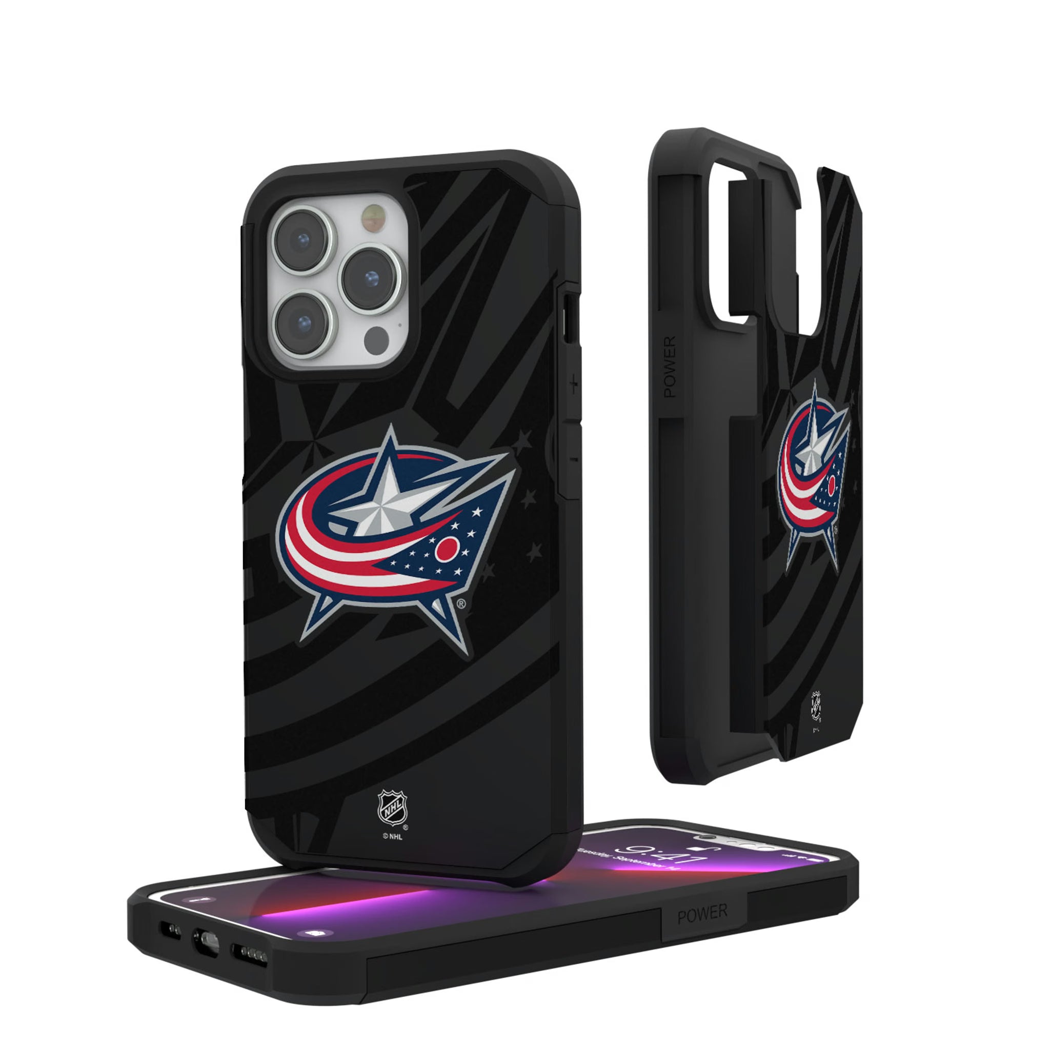 Columbus Blue Jackets Monocolor Tilt iPhone Rugged Phone Case for Apple iPhone
