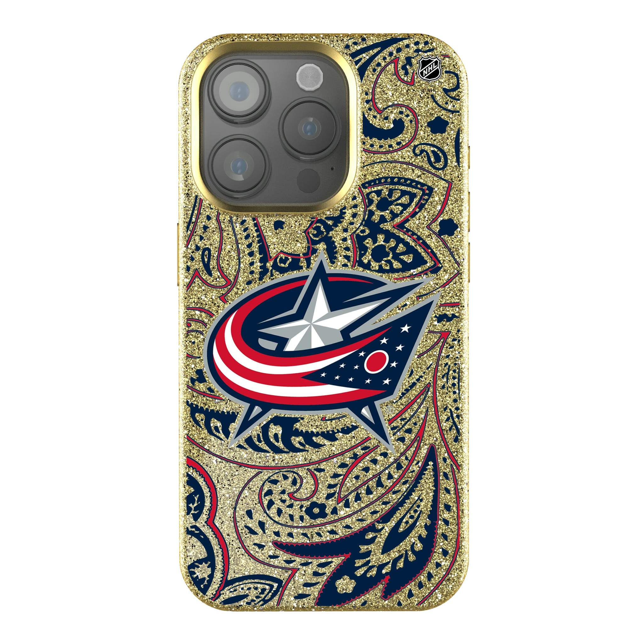 Columbus Blue Jackets Paisley iPhone Bling Phone Case for Apple iPhone