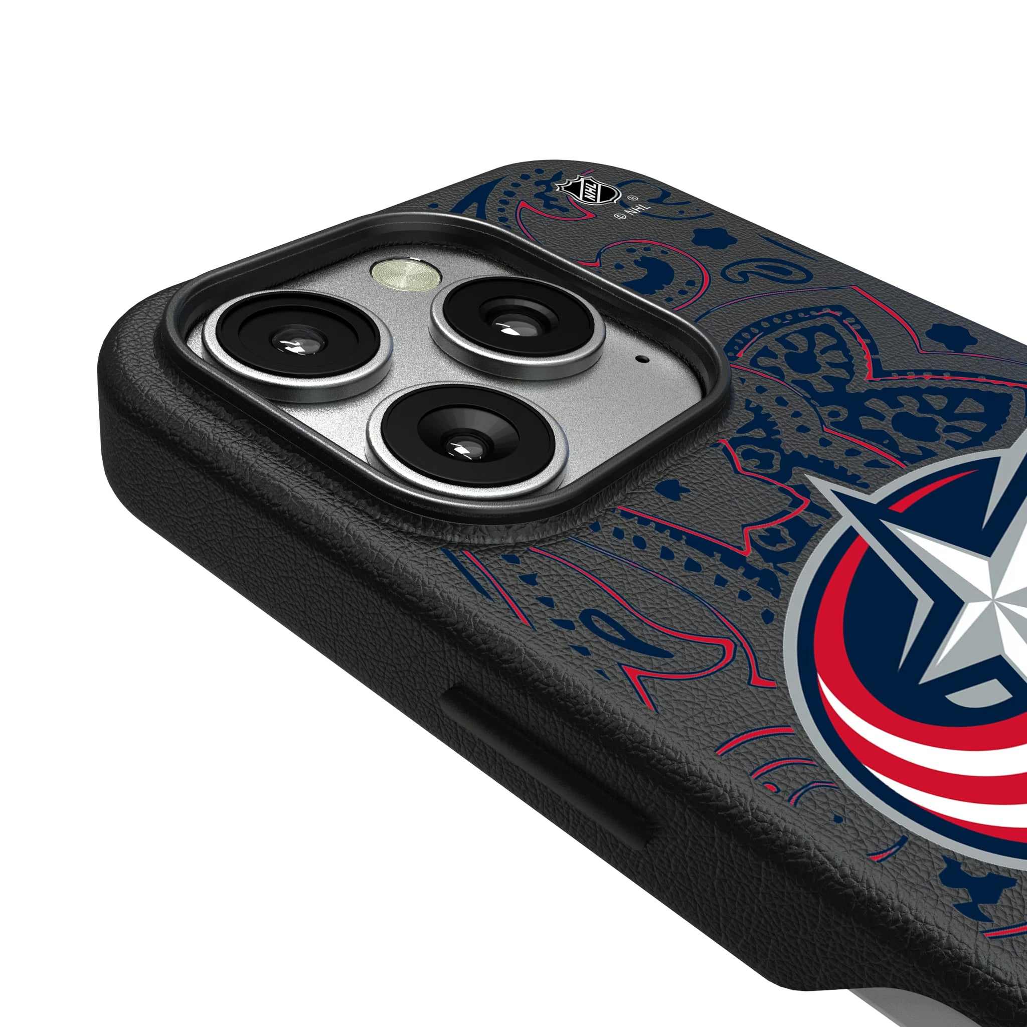 Columbus Blue Jackets Paisley iPhone MagSafe Compatible Phone Case for Apple iPhone - Detail