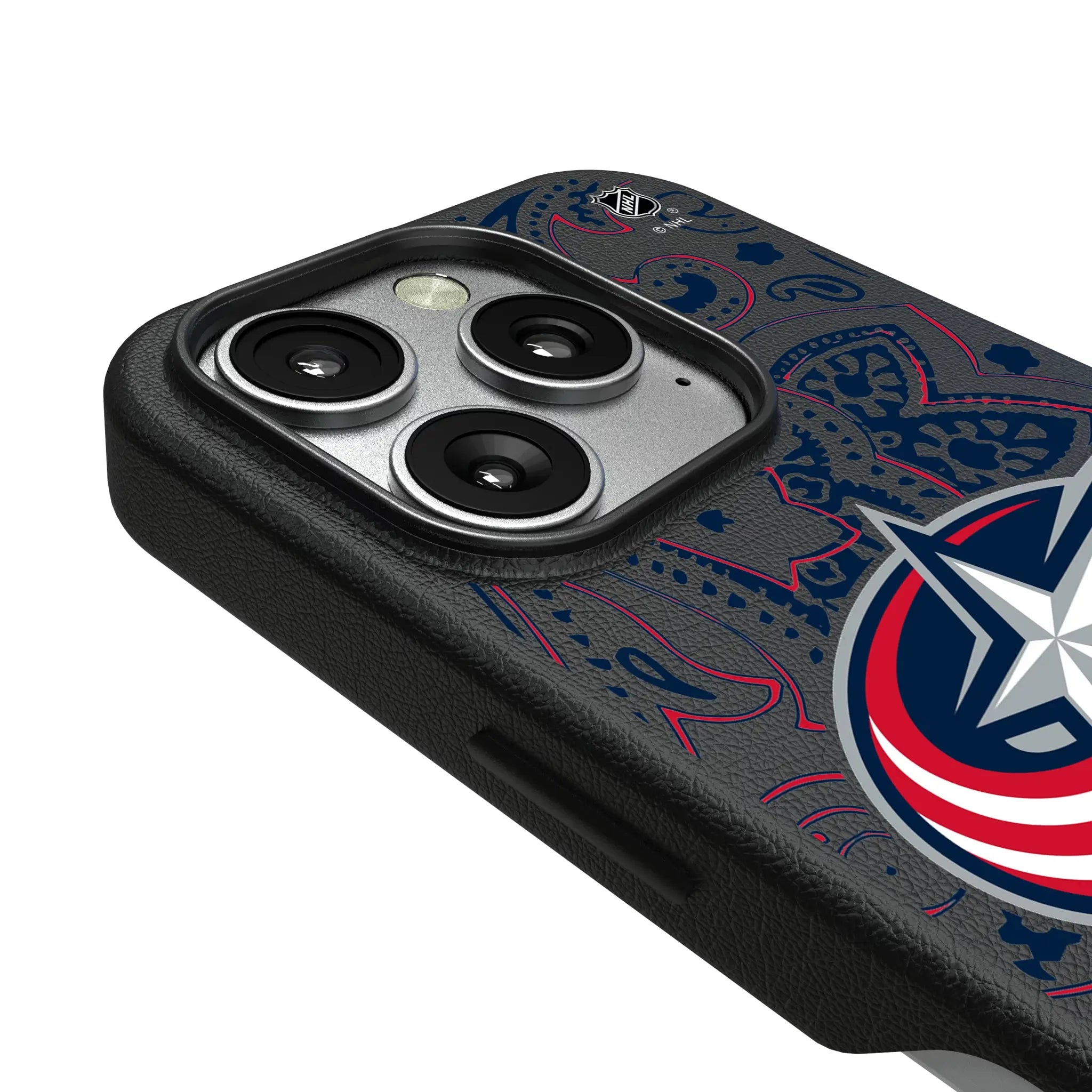Columbus Blue Jackets Paisley iPhone MagSafe Compatible Phone Case for Apple iPhone - Detail