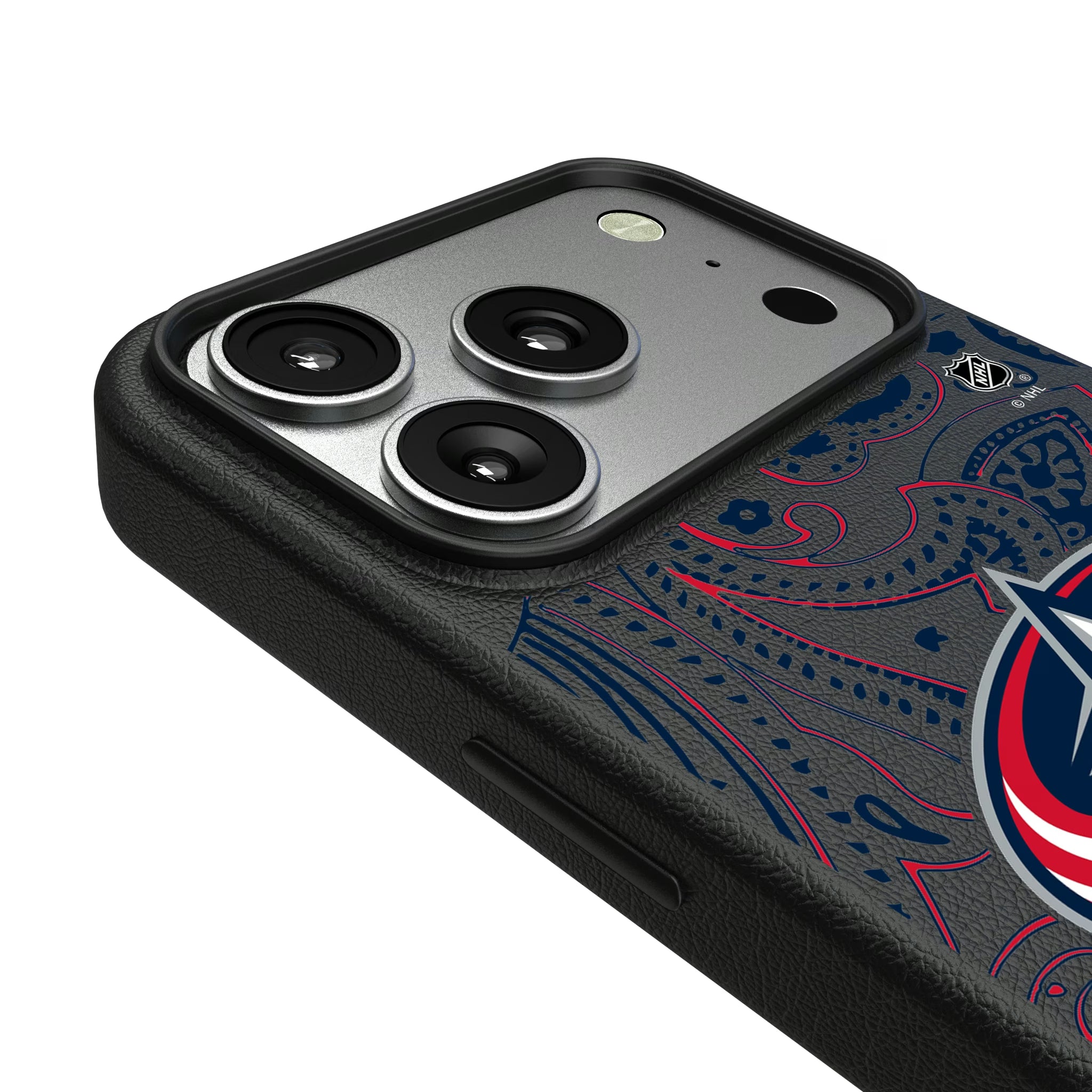 Columbus Blue Jackets Paisley iPhone MagSafe Compatible Phone Case for Apple iPhone - Detail#Device_iPhone 17 Pro