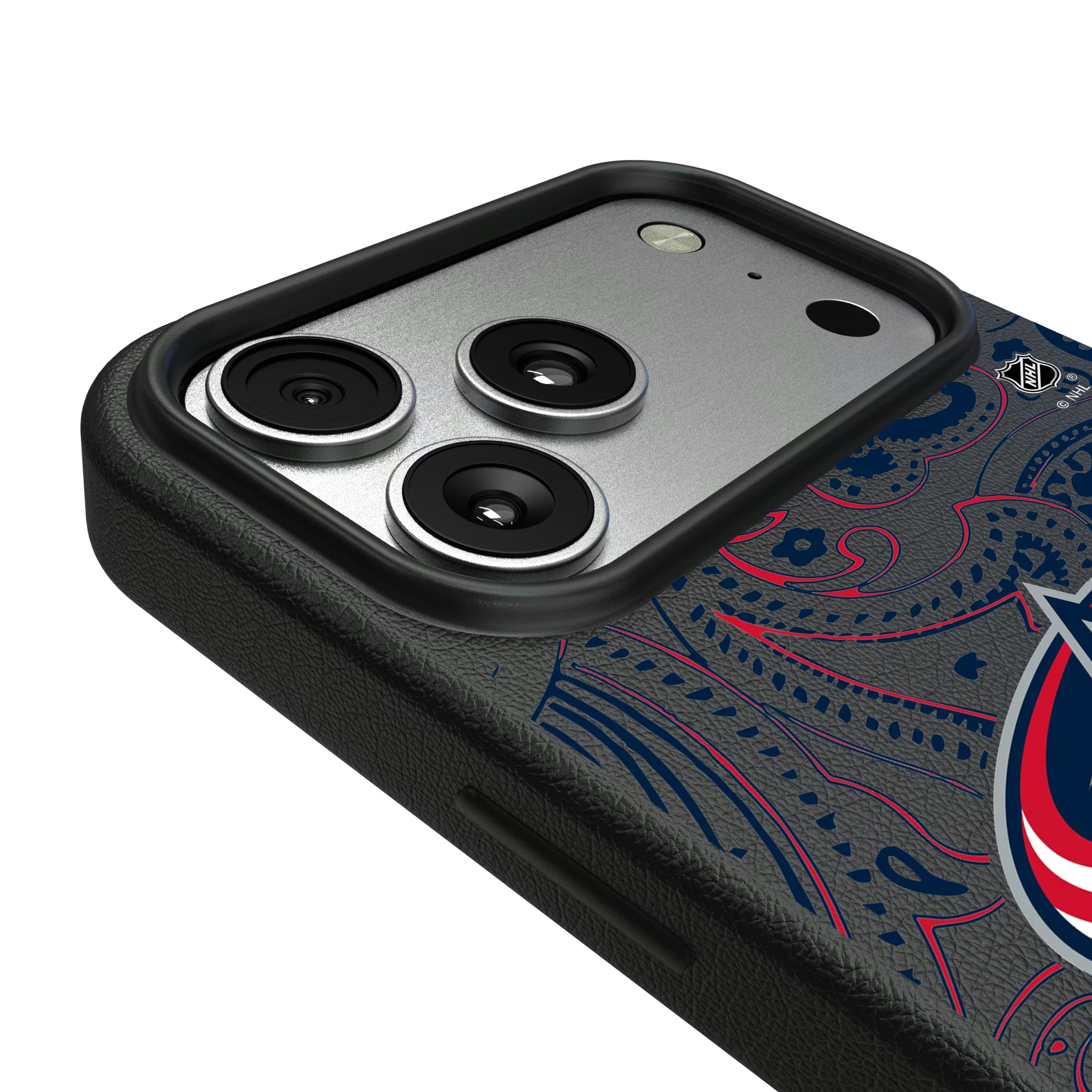 Columbus Blue Jackets Paisley iPhone MagSafe Compatible Phone Case for Apple iPhone - Detail#Device_iPhone 17 Pro Max