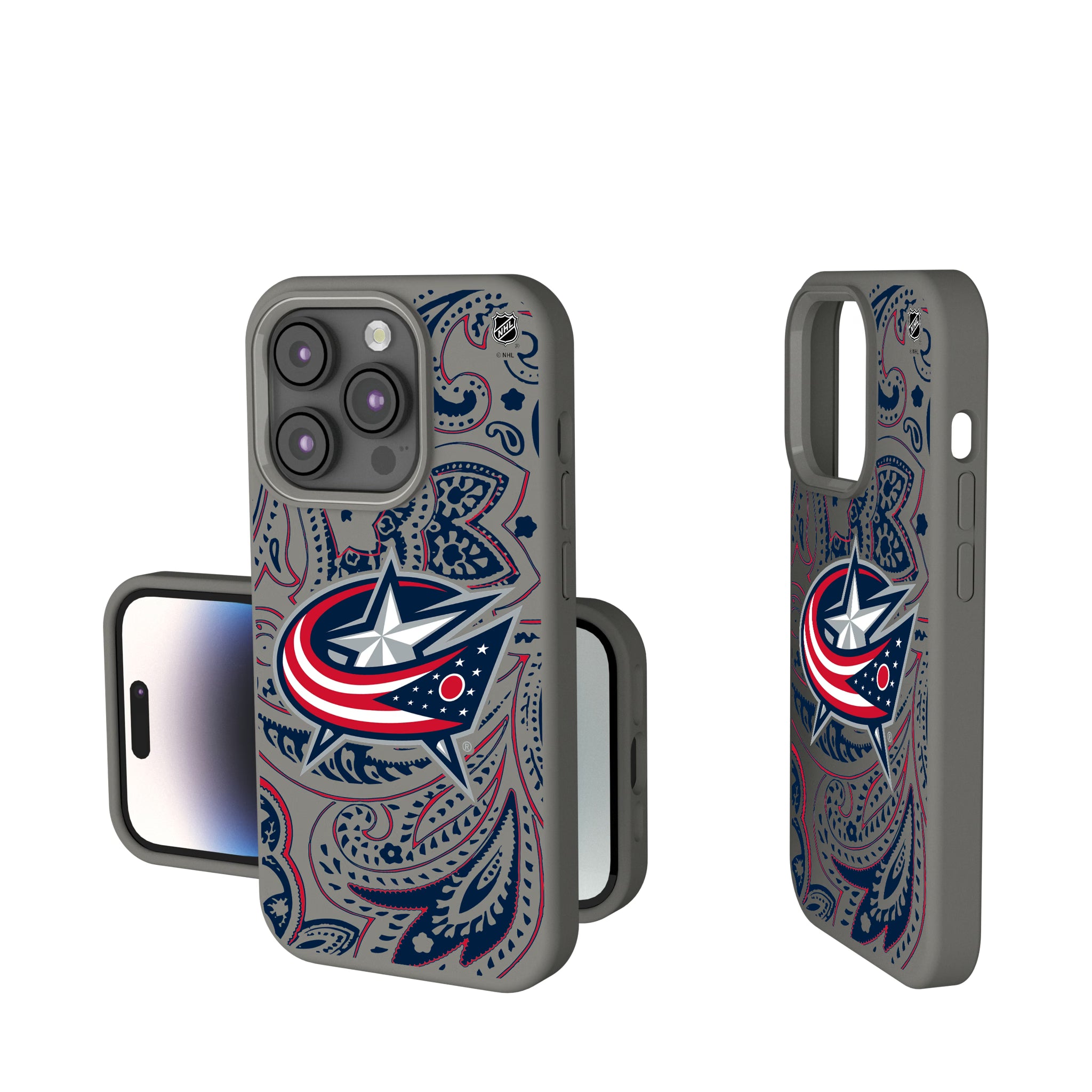 Columbus Blue Jackets Paisley iPhone Soft Touch Phone Case for Apple iPhone