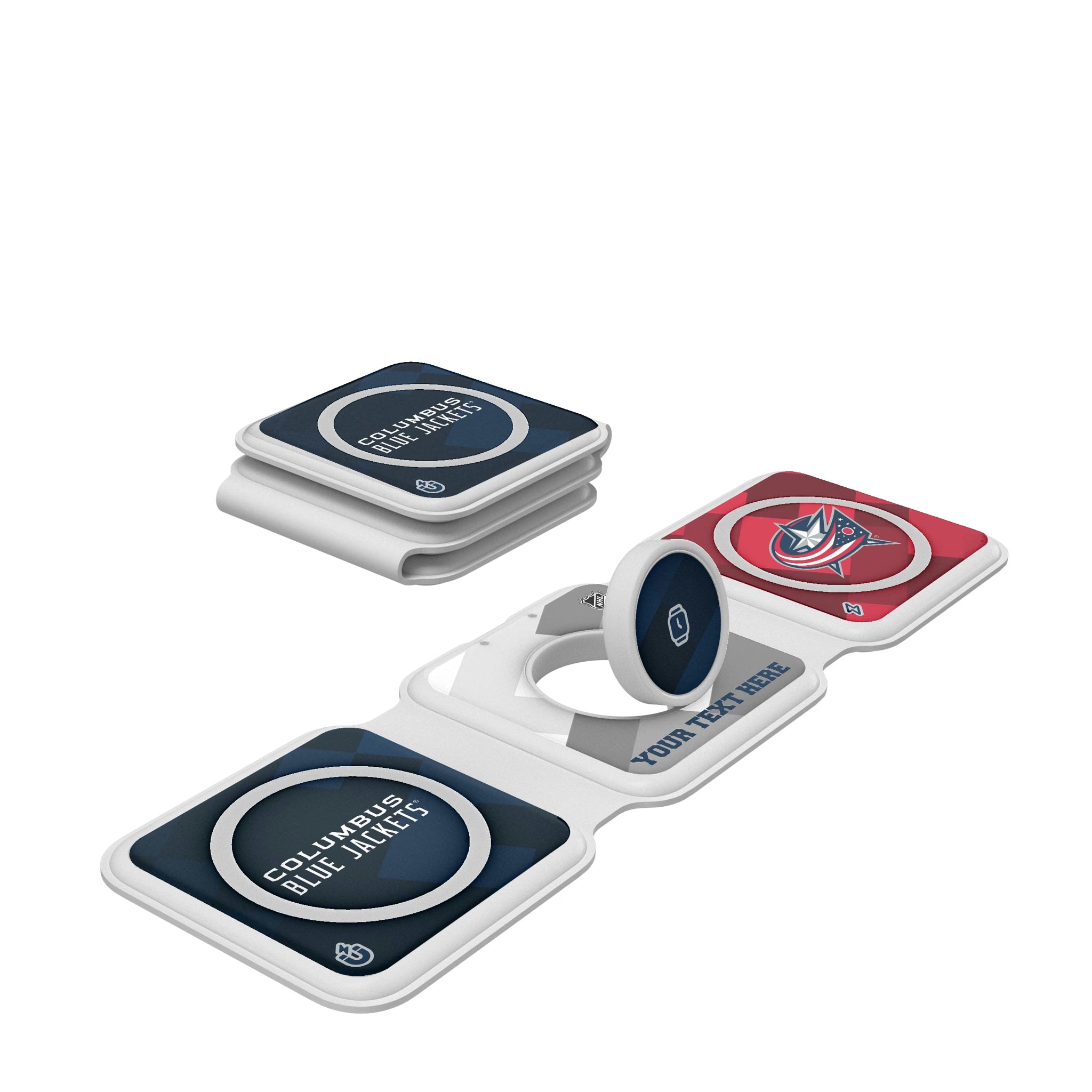 Columbus Blue Jackets Personalized Color Block Foldable 3 in 1 Charger