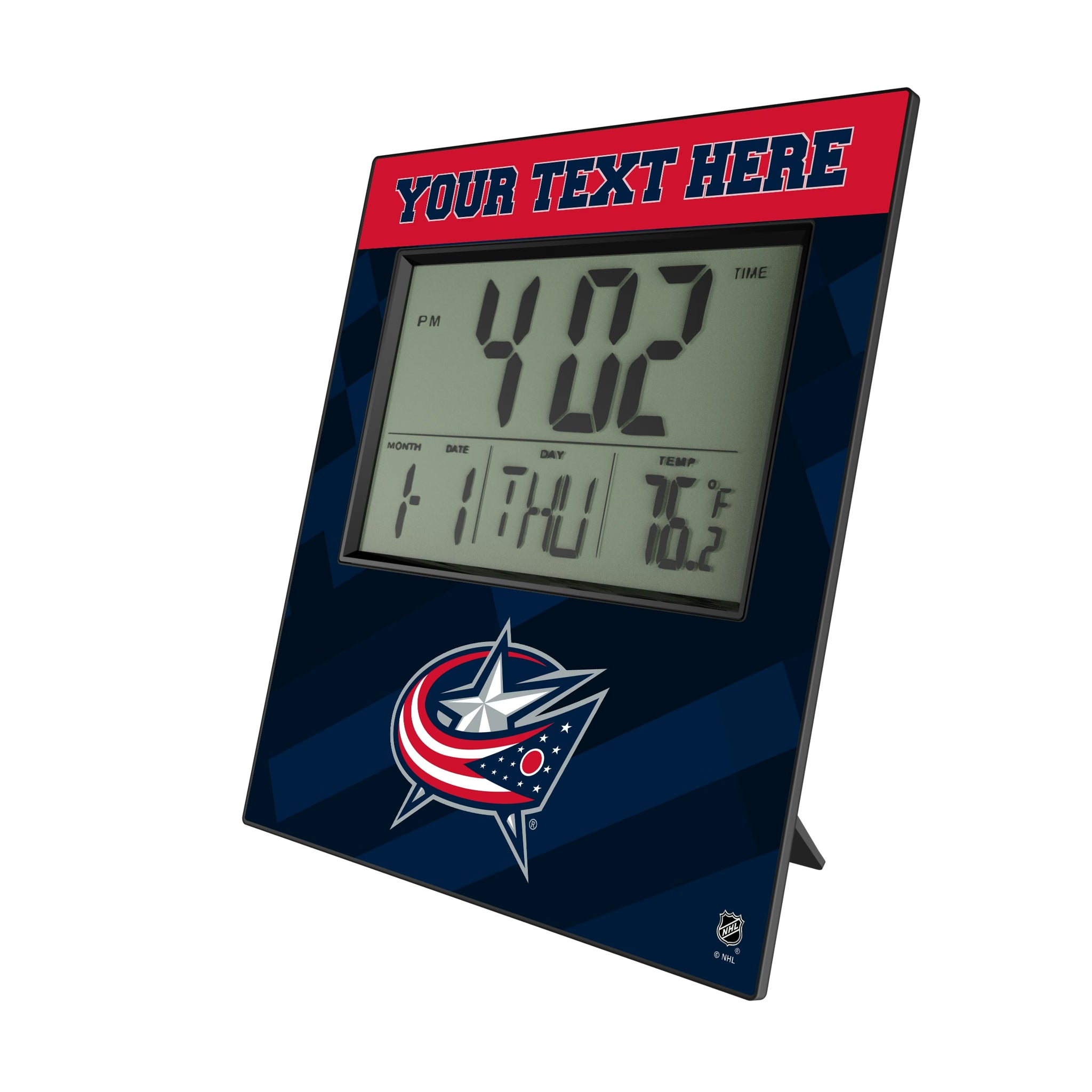 Columbus Blue Jackets Personalized Color Block Wall Clock
