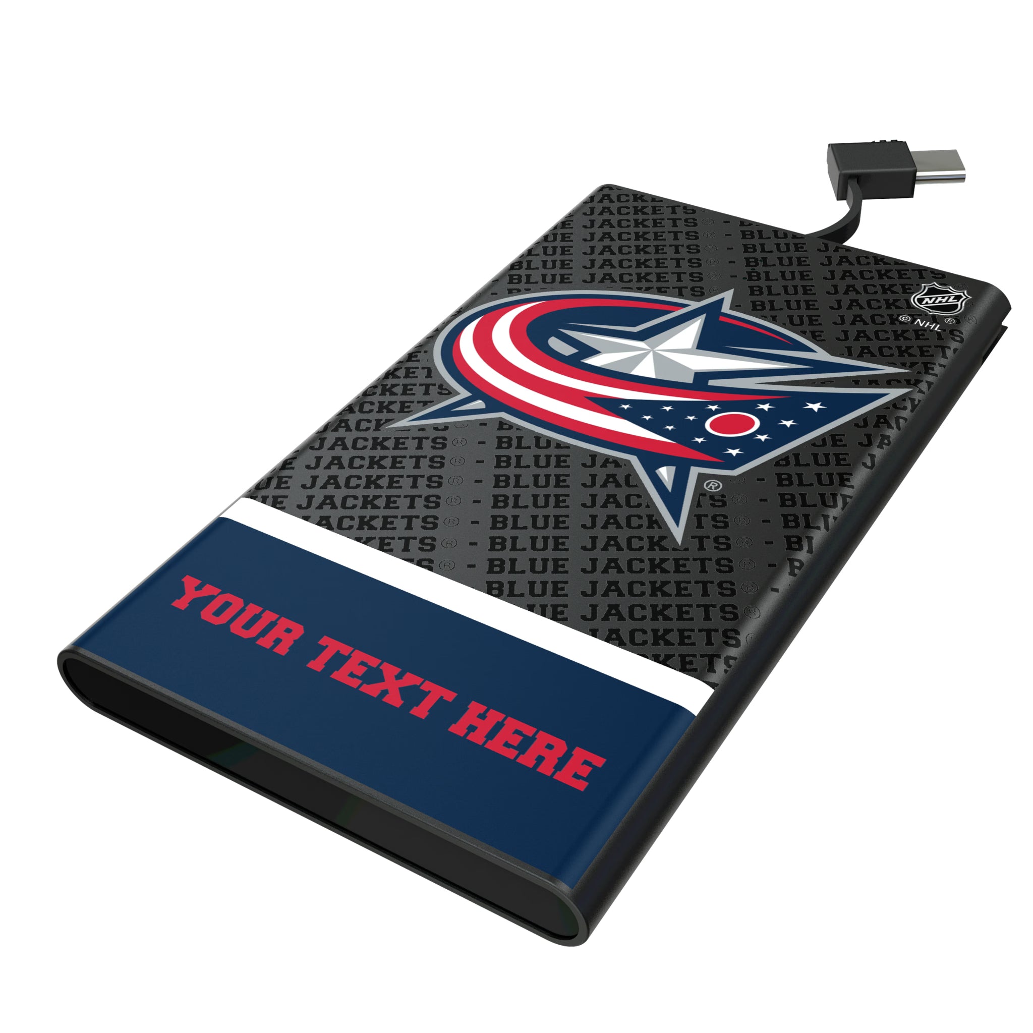 Columbus Blue Jackets Personalized EndZone Plus 5000mAh Flat Powerbank