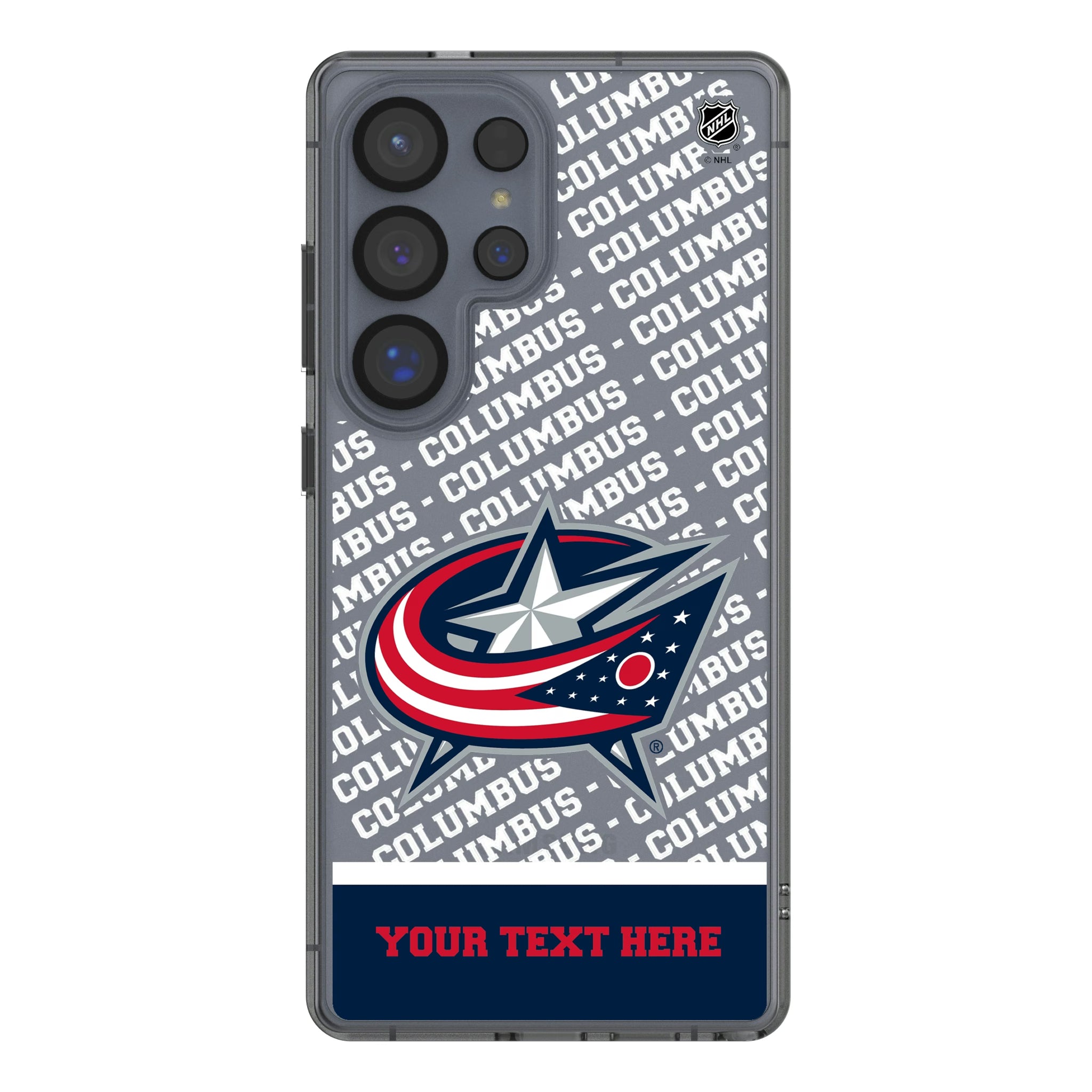 Columbus Blue Jackets Personalized EndZone Plus Galaxy Clear Phone Case for Samsung Galaxy