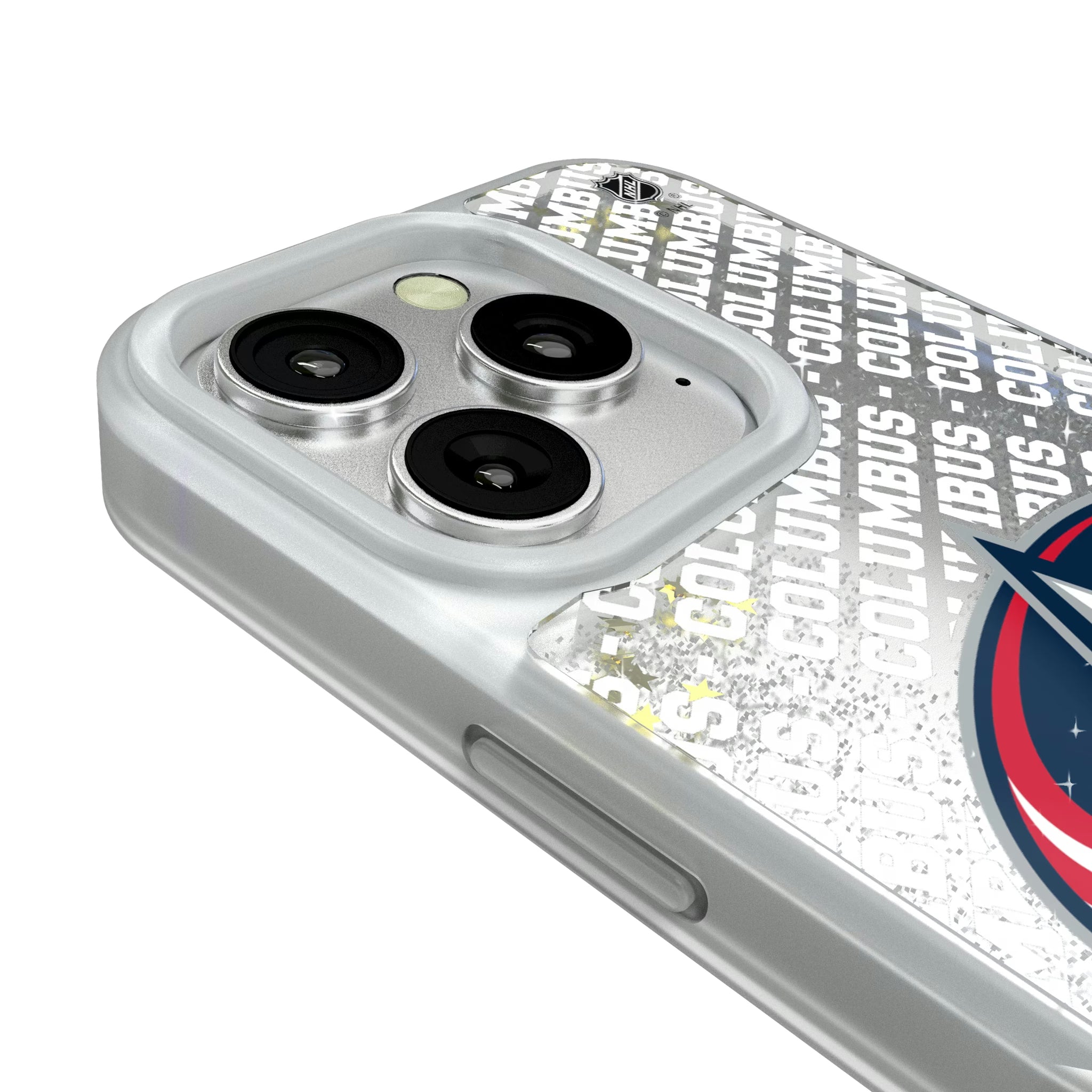 Columbus Blue Jackets Personalized EndZone Plus iPhone Glitter Phone Case for Apple iPhone - Detail#Device_iPhone 16 Pro