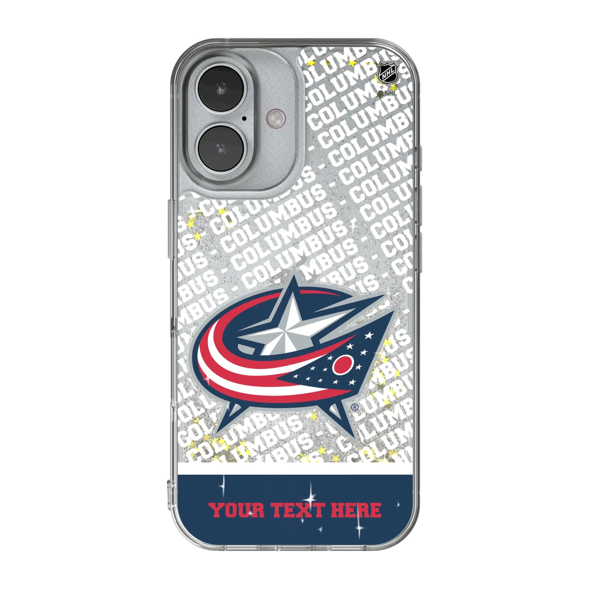 Columbus Blue Jackets Personalized EndZone Plus iPhone Glitter Phone Case for Apple iPhone