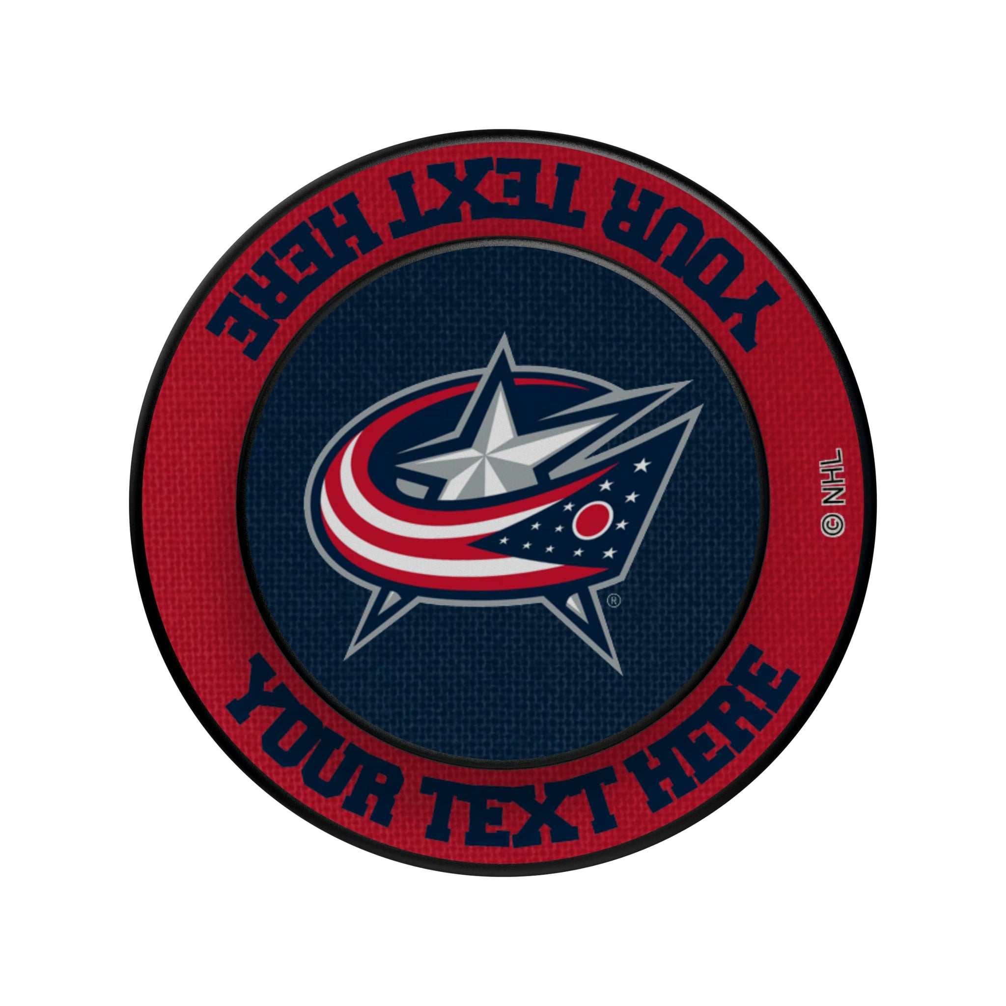 Columbus Blue Jackets Personalized Endzone Solid Popsockets Round Magnetic