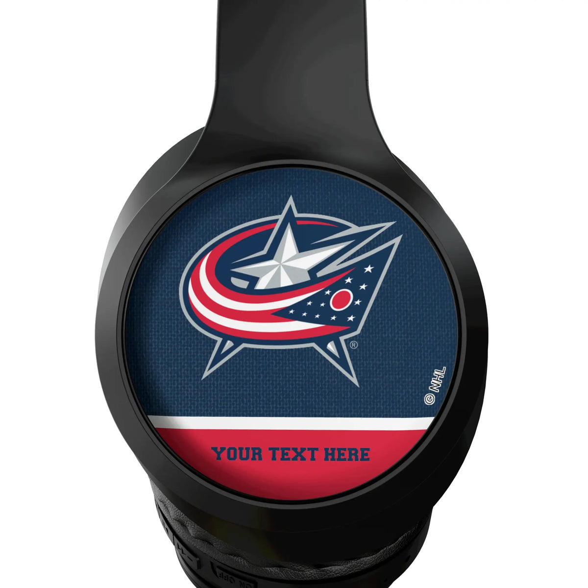 Columbus Blue Jackets Personalized Endzone Solid Wireless Over-Ear Headphones With Case - Detail