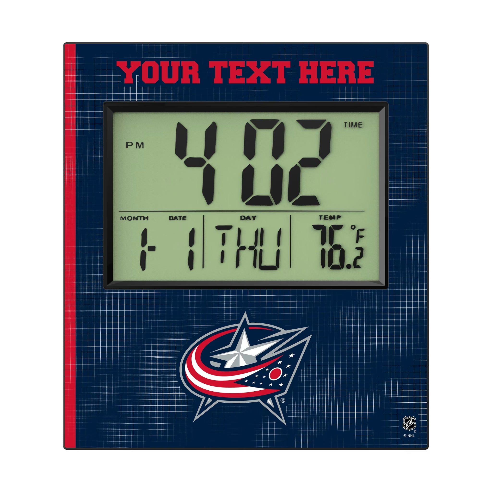 Columbus Blue Jackets Personalized Hatch Wall Clock