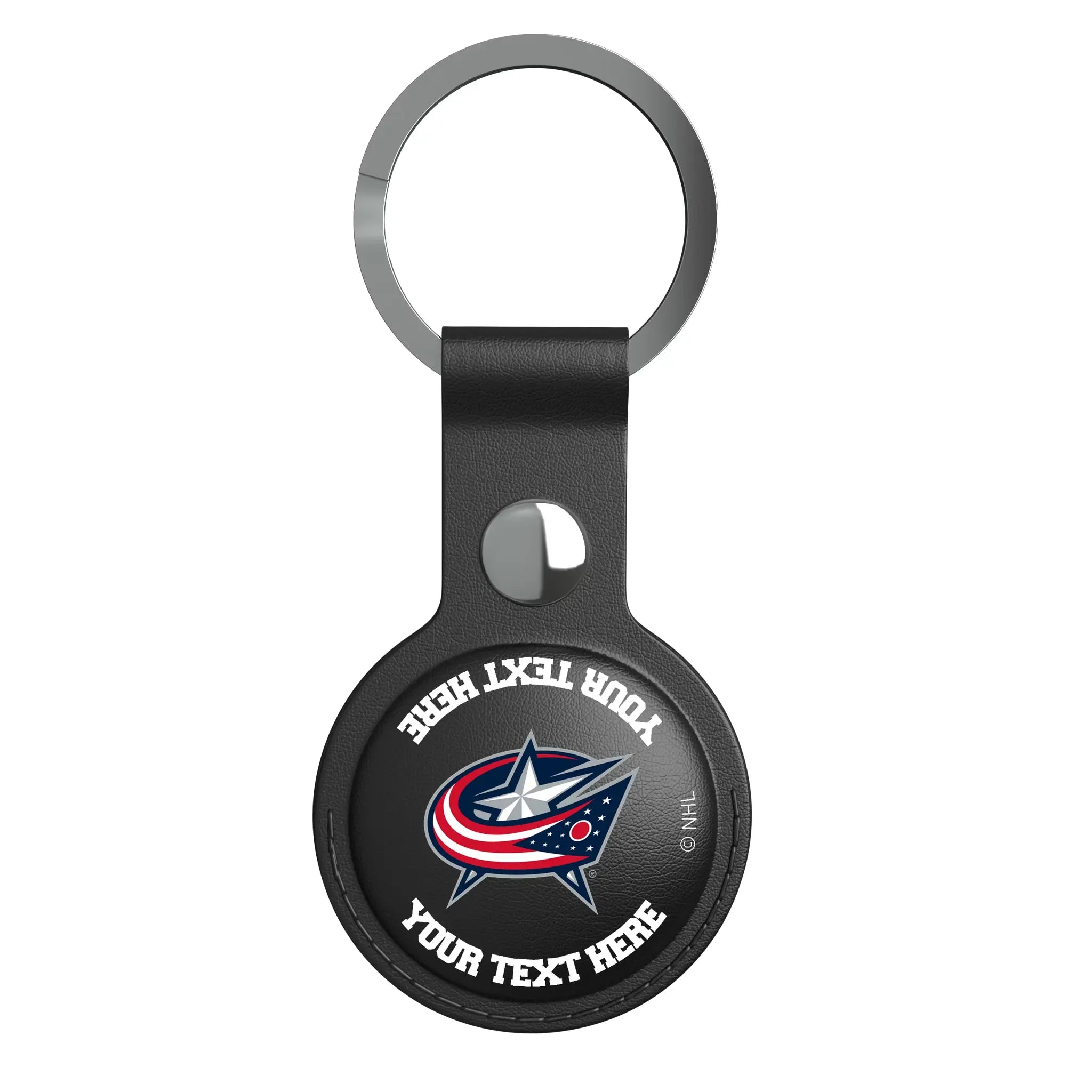 Columbus Blue Jackets Personalized Insignia AirTag Black Airtag Holder