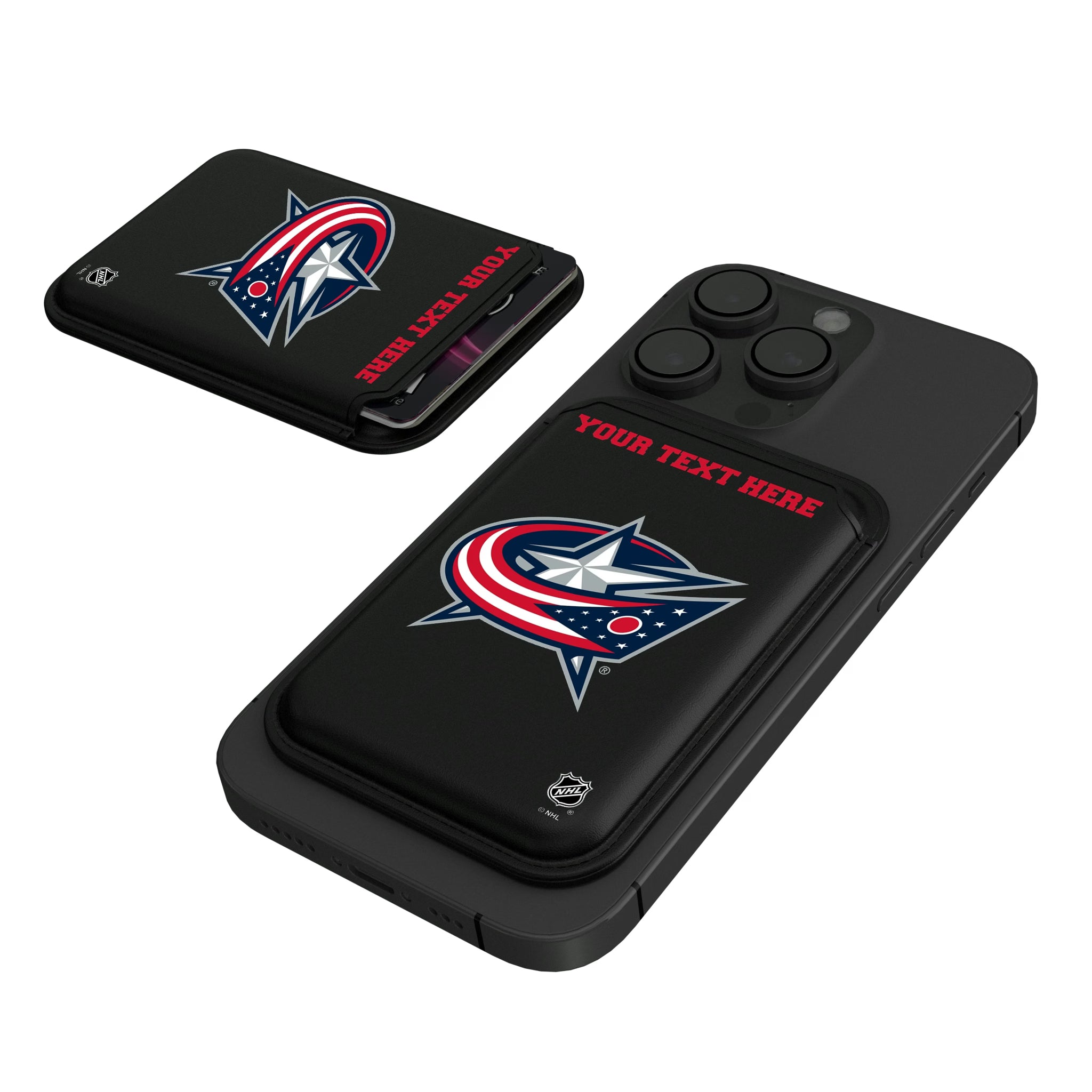 Columbus Blue Jackets Personalized Insignia Black Magnetic Credit Card Wallet