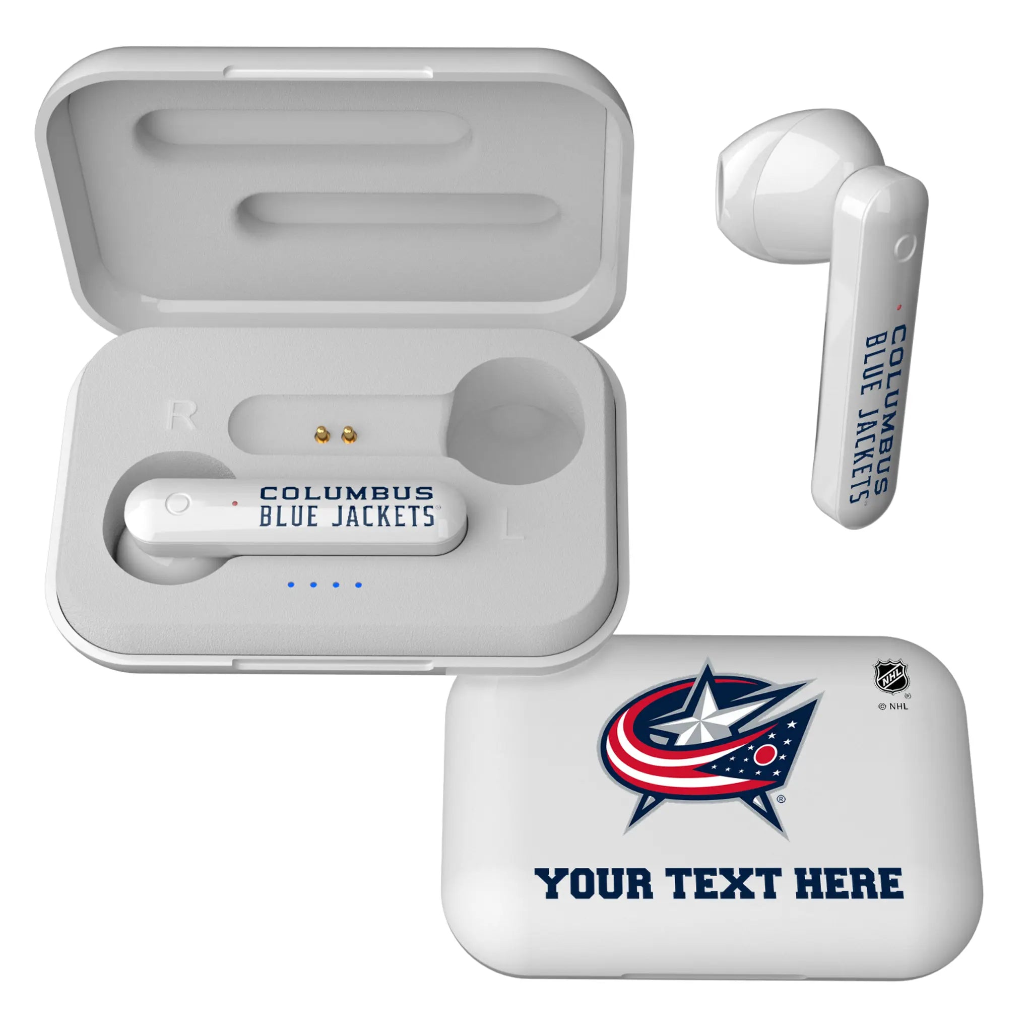 Columbus Blue Jackets Personalized Insignia Wireless TWS Earbuds