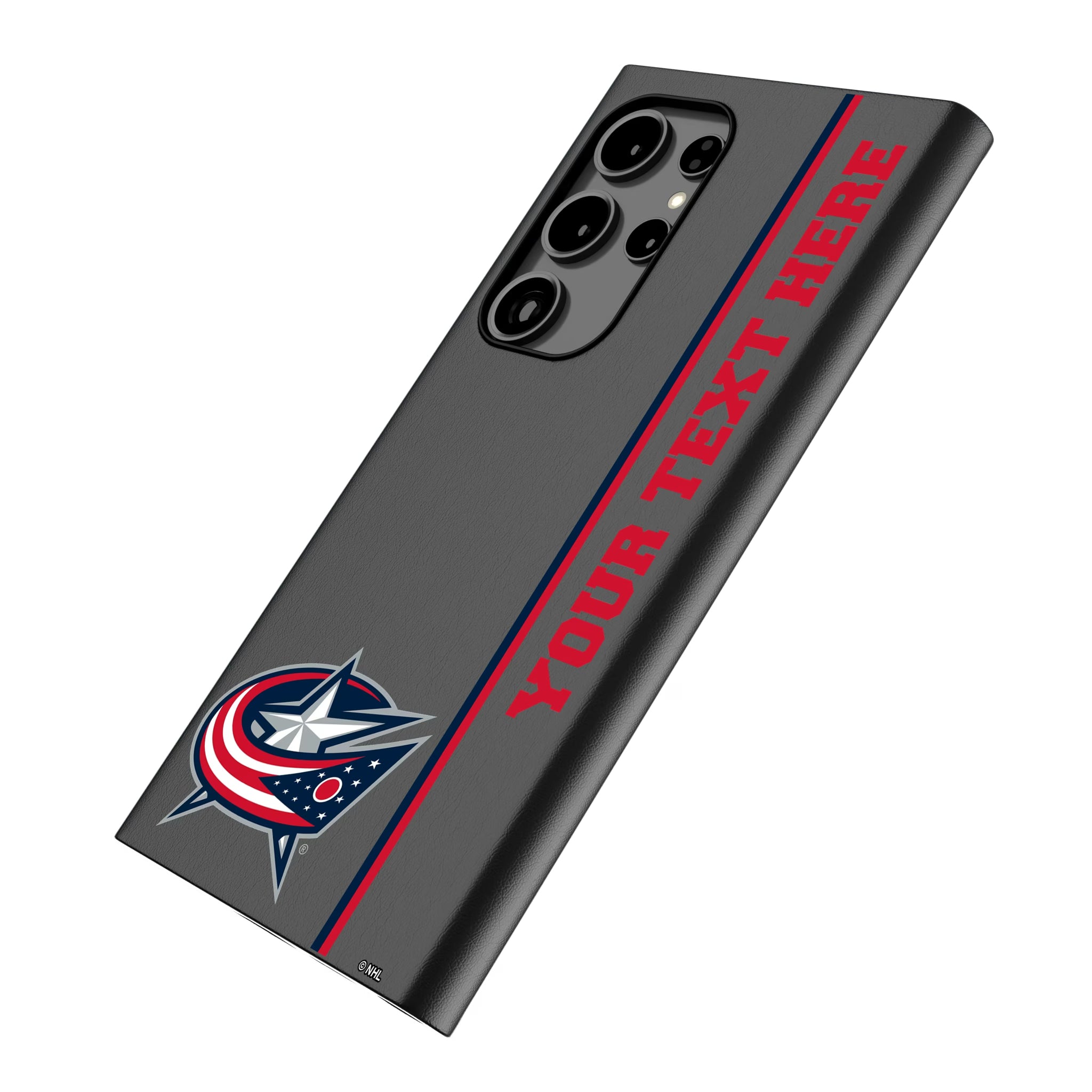 Columbus Blue Jackets Personalized Sidebard Galaxy MagSafe Compatible Phone Case for Samsung Galaxy - Isometric View