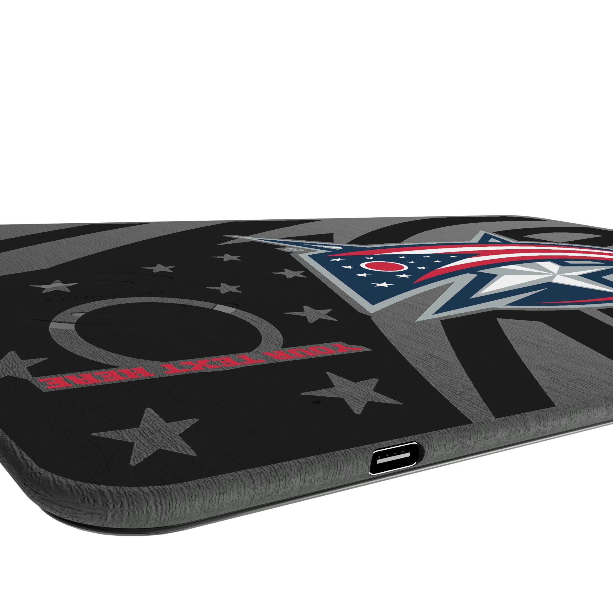 Columbus Blue Jackets Personalized Tilt 15-Watt Wireless Charger and Mouse Pad