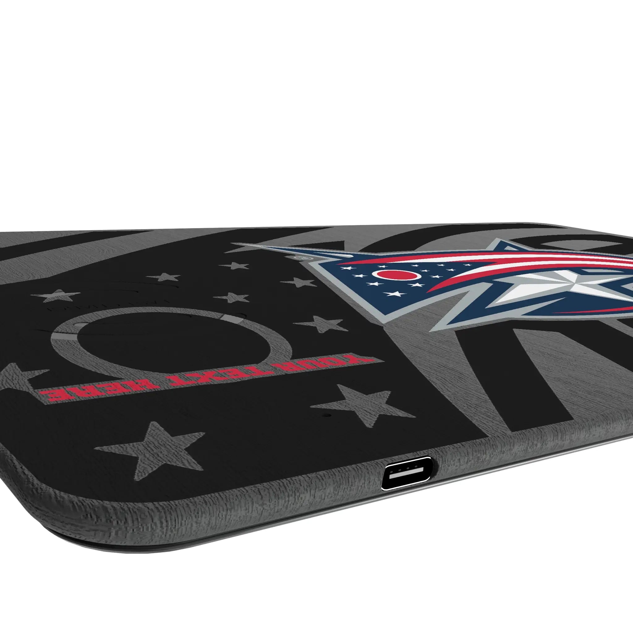 Columbus Blue Jackets Personalized Tilt 15-Watt Wireless Charger and Mouse Pad