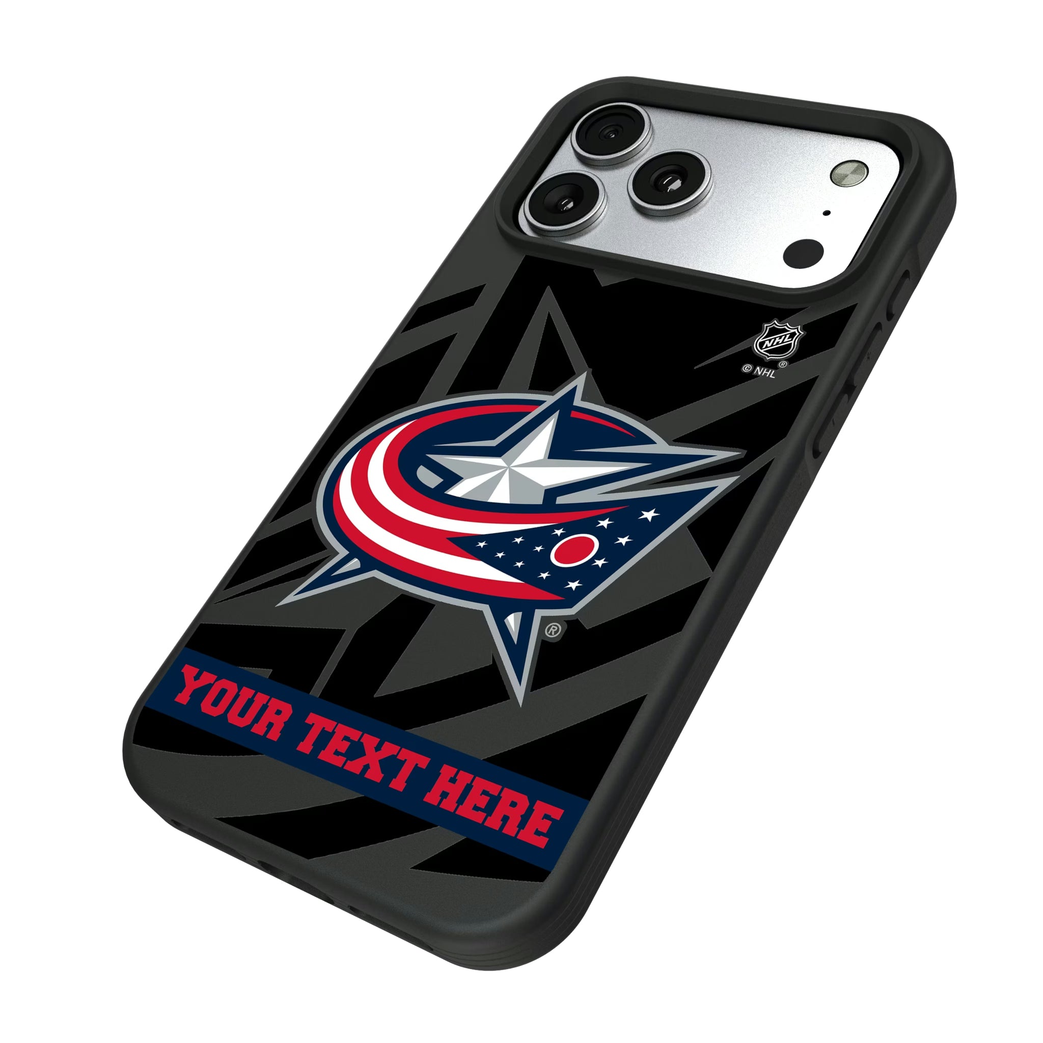 Columbus Blue Jackets Personalized Tilt iPhone Bump Phone Case for Apple iPhone - Isometric View#Device_iPhone 17 Pro Max