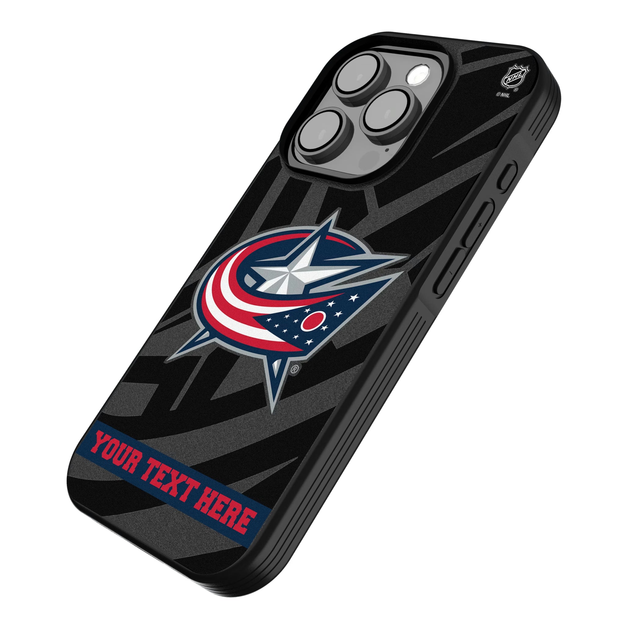 Columbus Blue Jackets Personalized Tilt iPhone Bump Phone Case for Apple iPhone - Isometric View