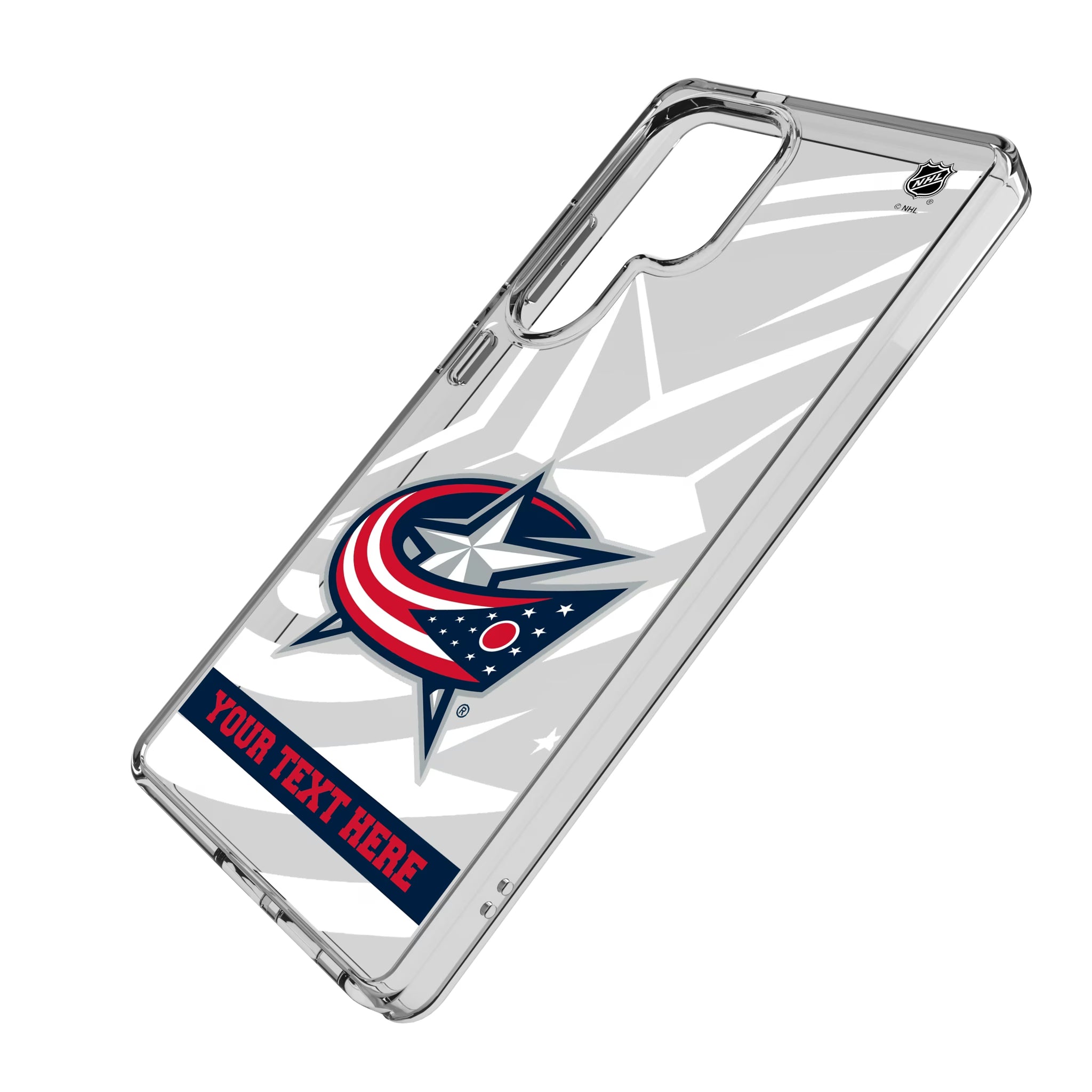 Columbus Blue Jackets Personalized Tilt Galaxy Clear Phone Case for Samsung Galaxy - Isometric View