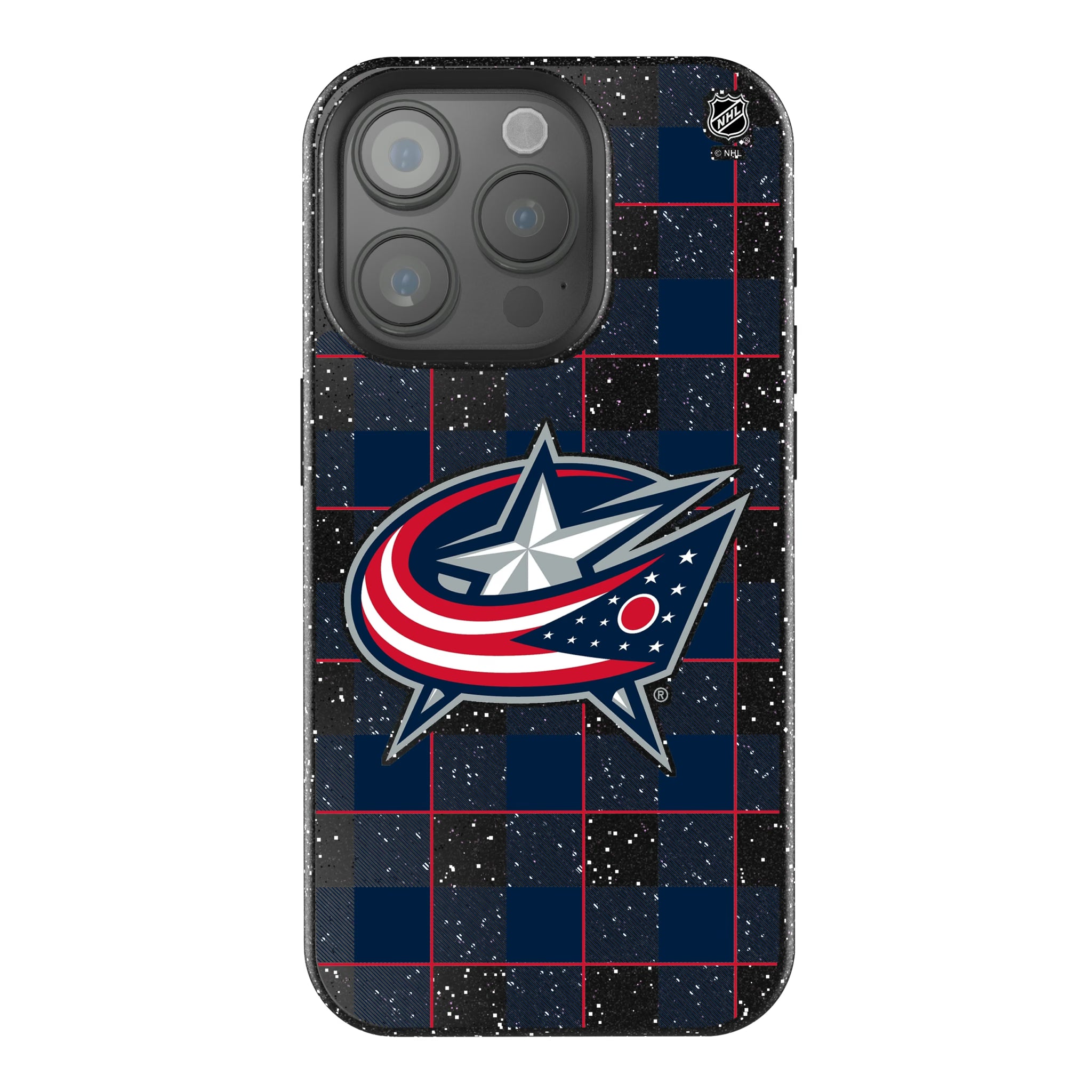 Columbus Blue Jackets Plaid iPhone Bling Phone Case for Apple iPhone