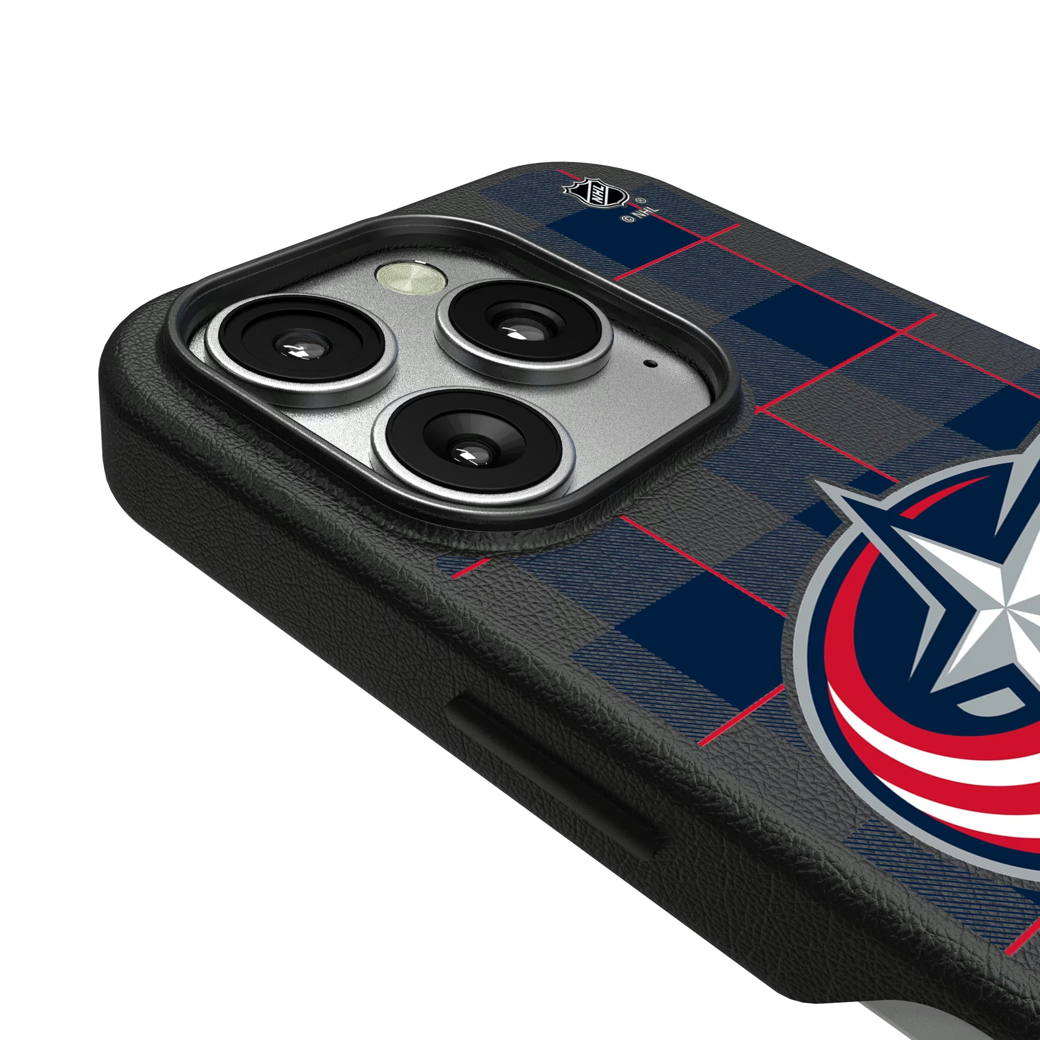Columbus Blue Jackets Plaid iPhone MagSafe Compatible Phone Case for Apple iPhone - Detail