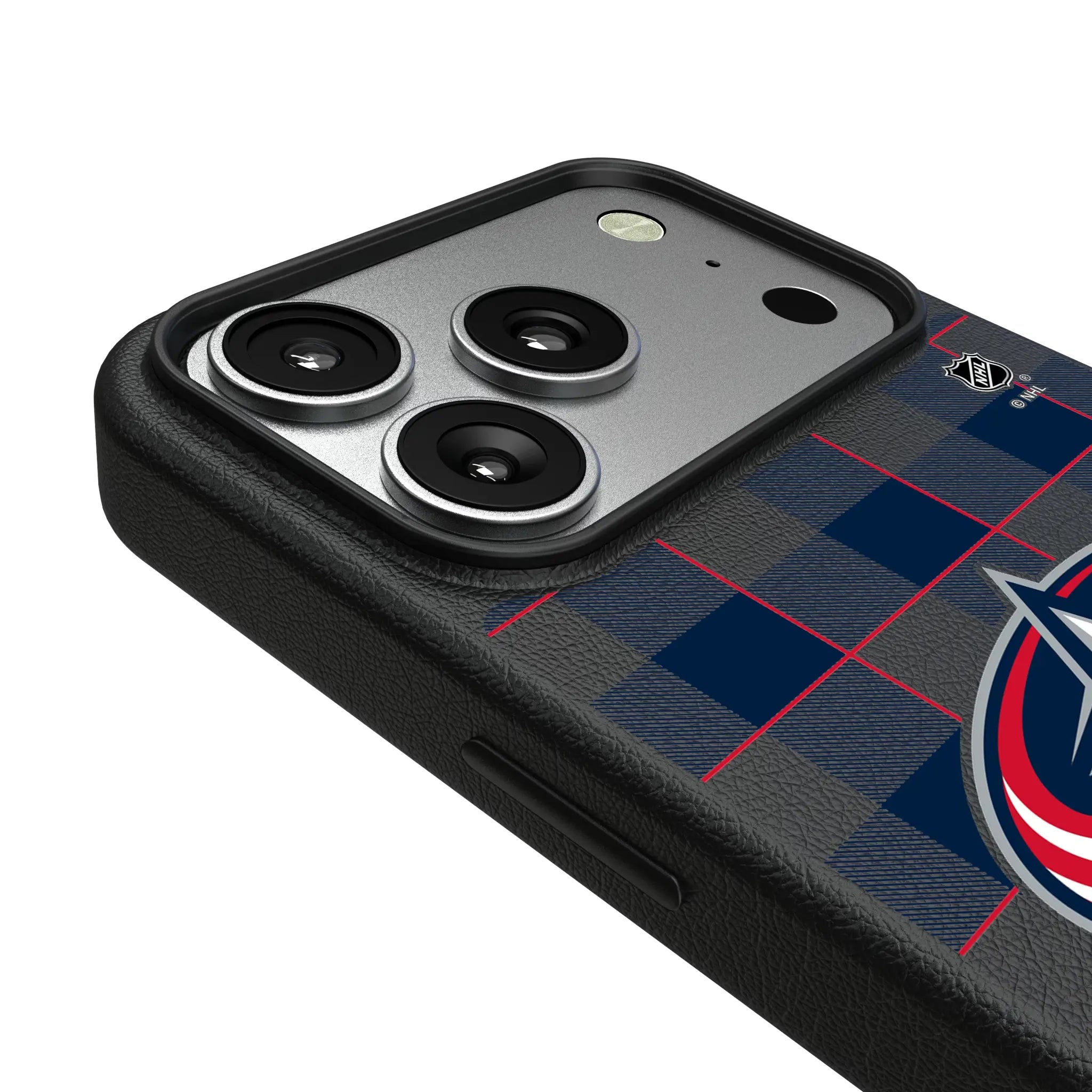 Columbus Blue Jackets Plaid iPhone MagSafe Compatible Phone Case for Apple iPhone - Detail#Device_iPhone 17 Pro