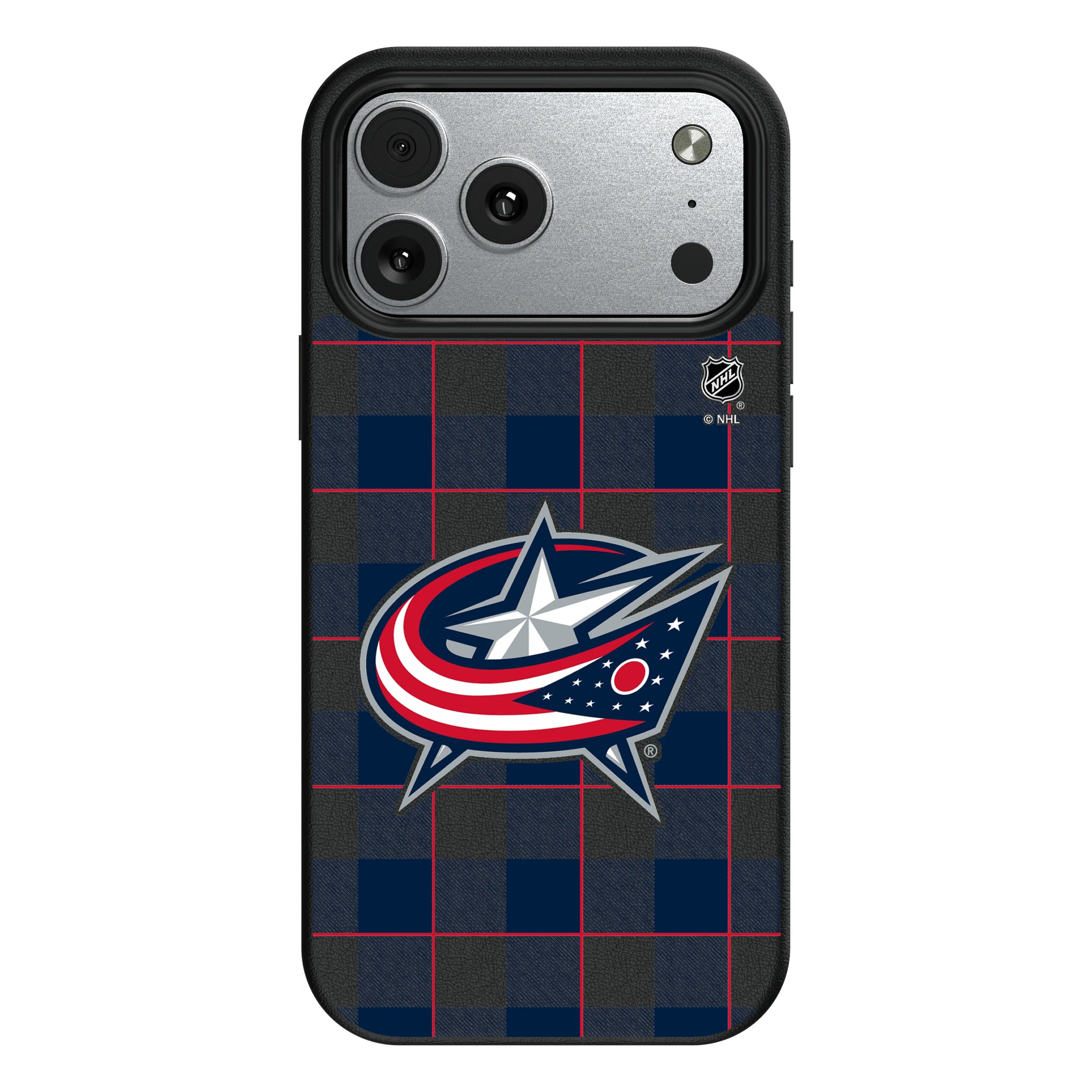 Columbus Blue Jackets Plaid iPhone MagSafe Compatible Phone Case for Apple iPhone#Device_iPhone 17 Pro Max