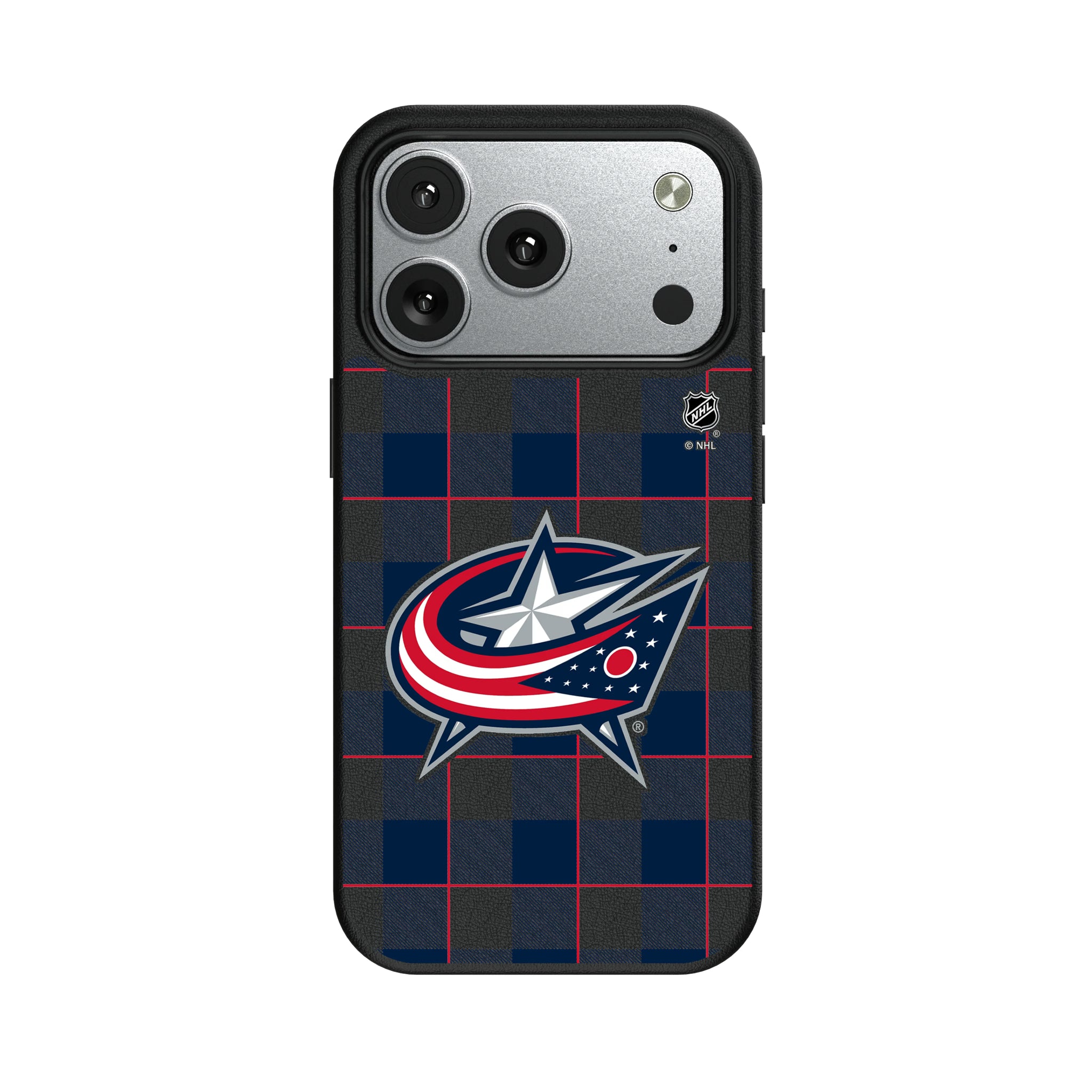 Columbus Blue Jackets Plaid iPhone MagSafe Compatible Phone Case for Apple iPhone#Device_iPhone 17 Pro